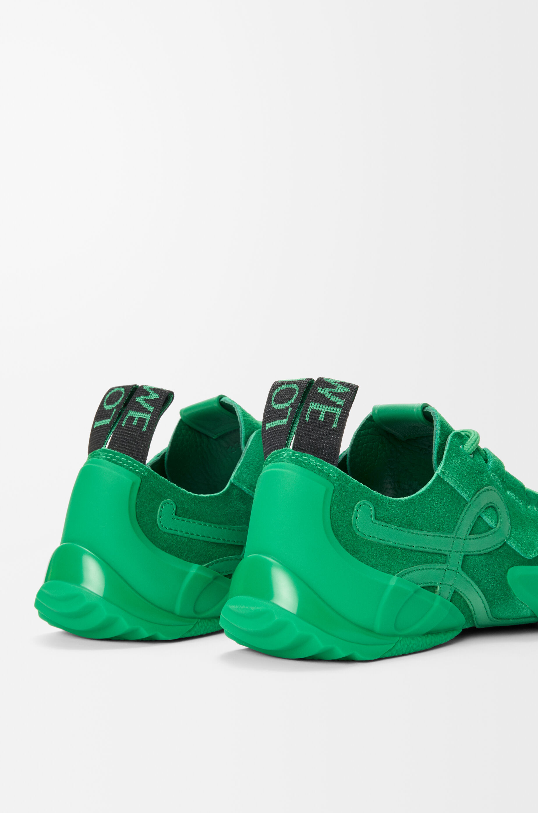 LOEWE Grip sneaker in calfskin suede Jungle Green