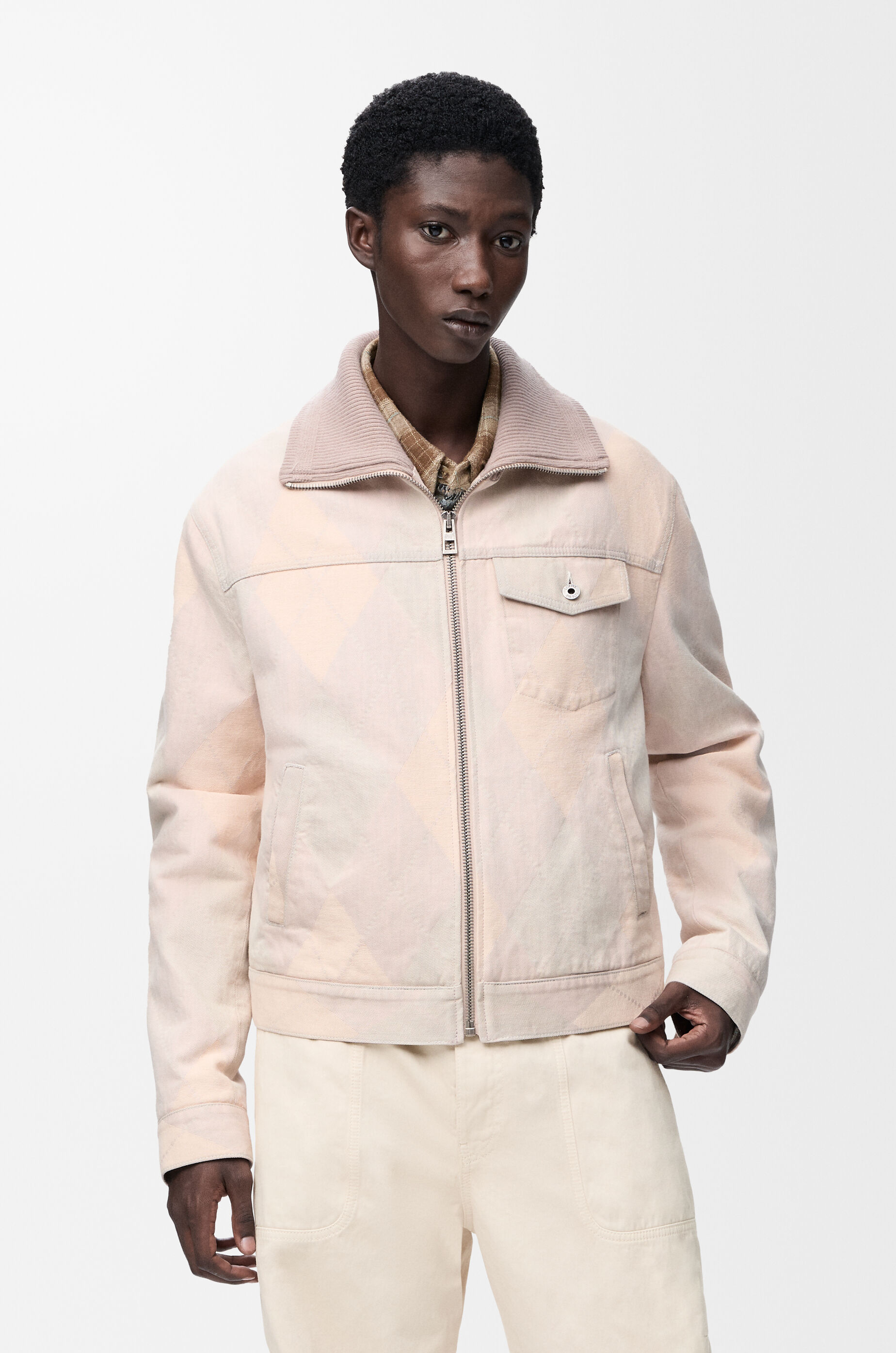 LOEWE Zip-up jacket in denim Beige