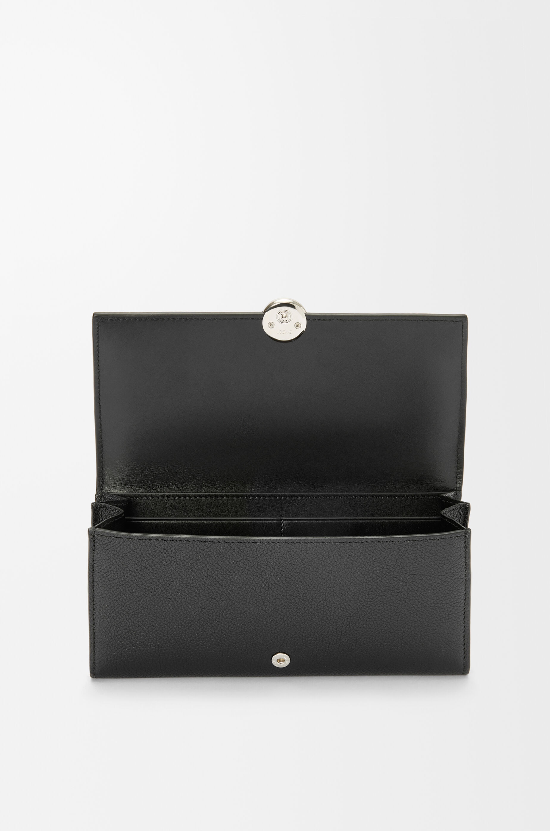 LOEWE Pebble continental wallet in pebble grained calfskin Black