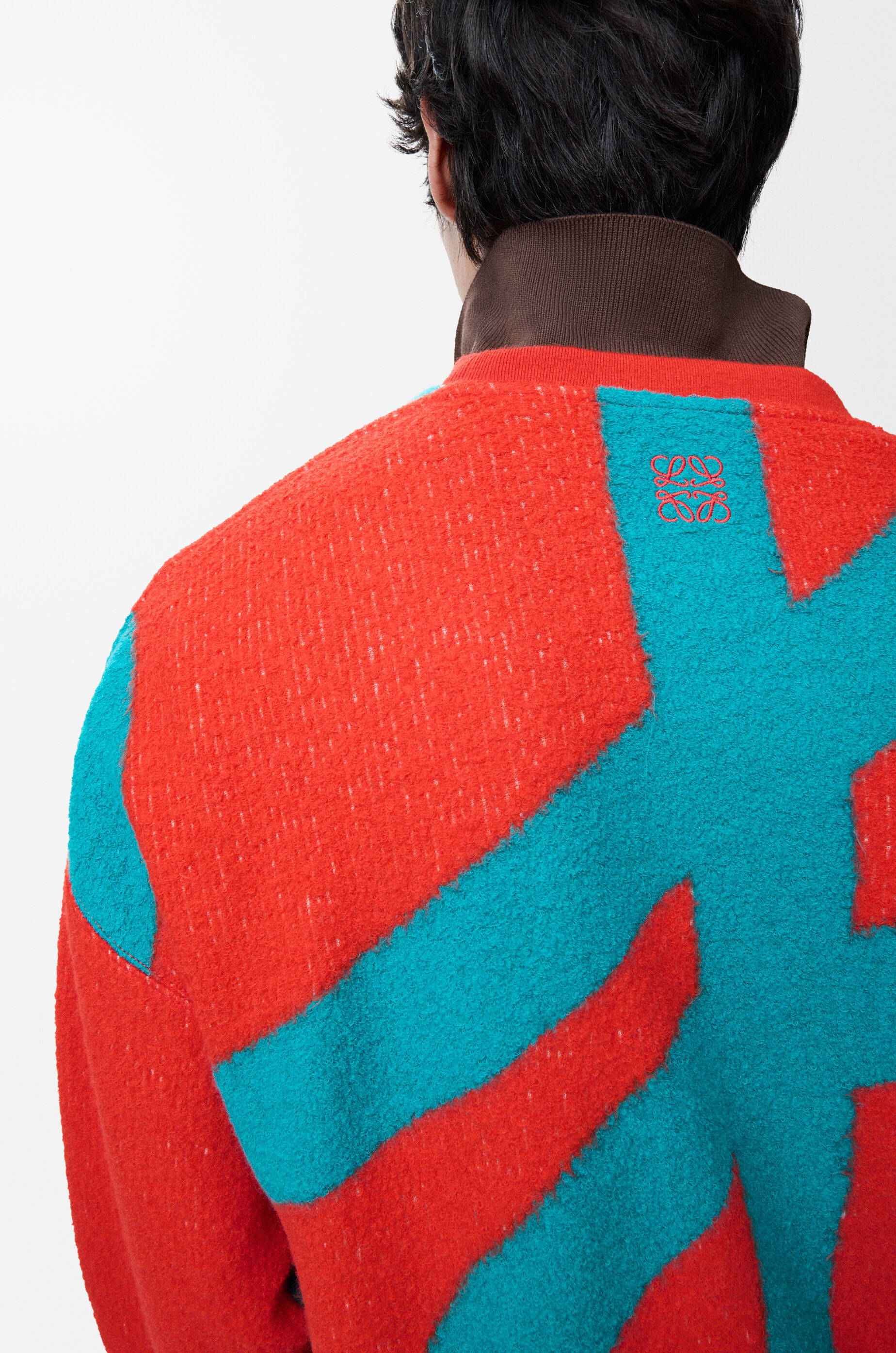 LOEWE Sweatshirt in wool and cotton Blue/Orange