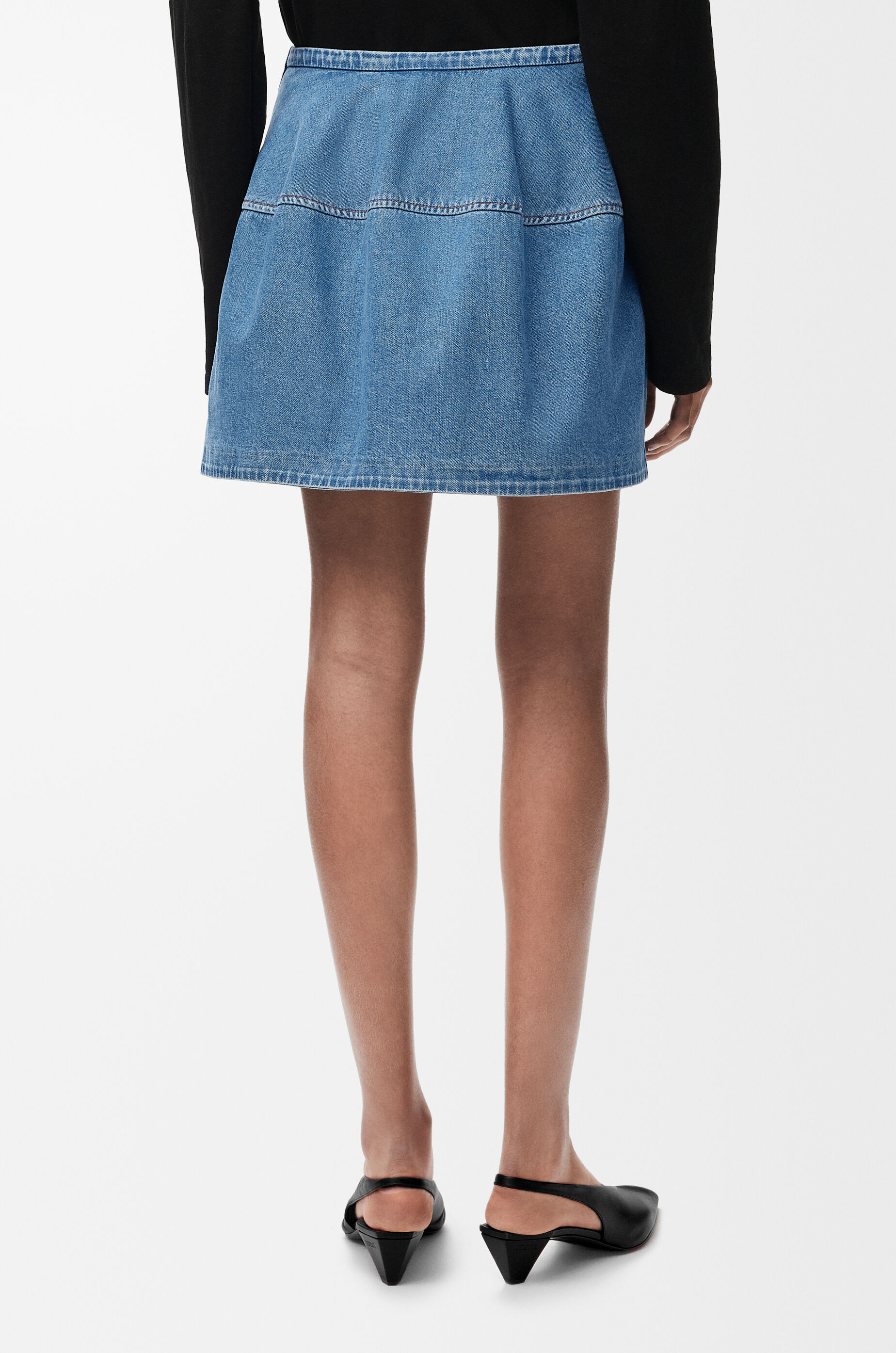 LOEWE Balloon skirt in denim Light Blue