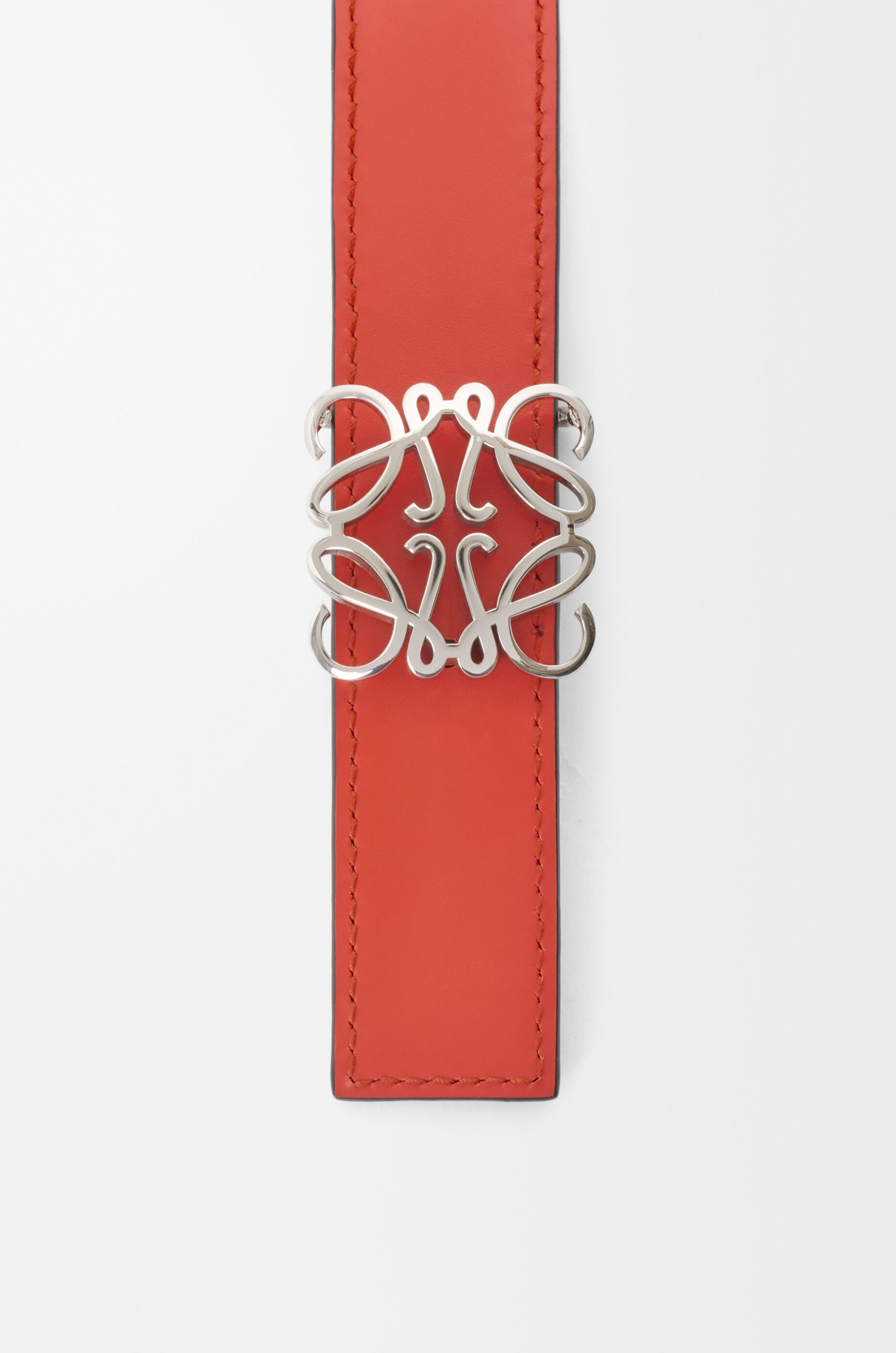 LOEWE Reversible Anagram Bombé belt in smooth calfskin Squirrel/Sunrise Orange