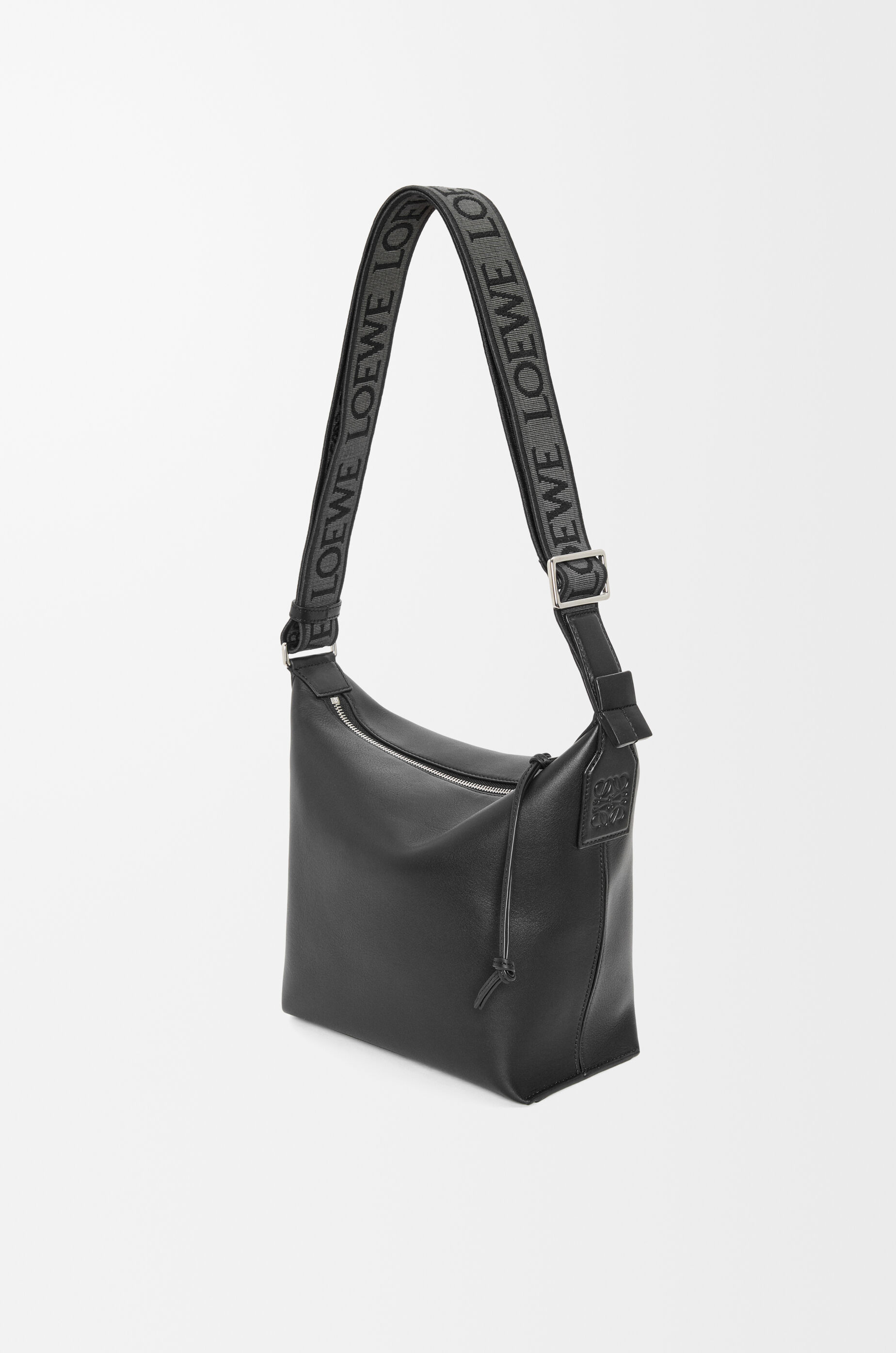 LOEWE Small Cubi crossbody bag in supple smooth calfskin and jacquard Black