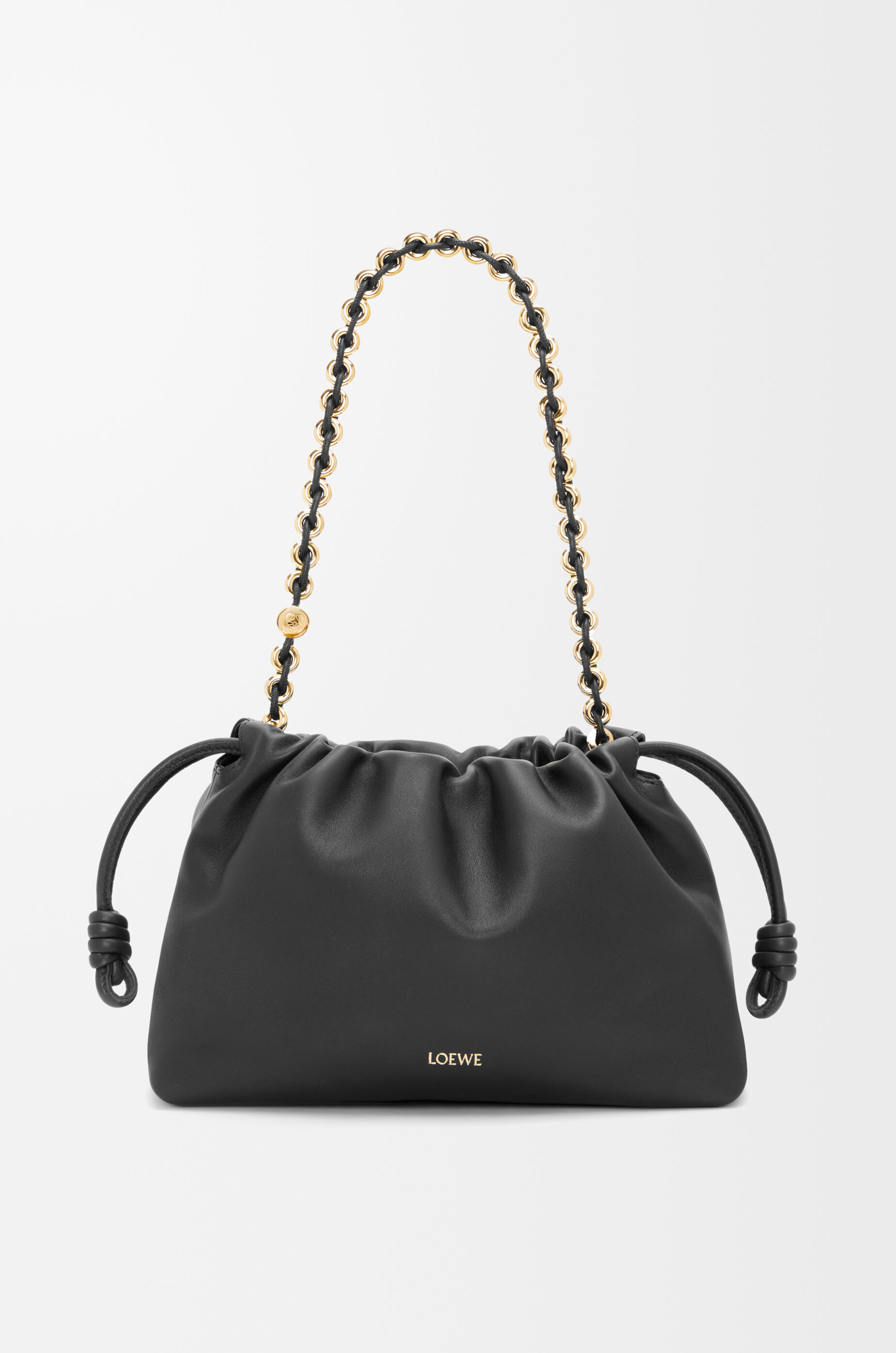 LOEWE Medium Flamenco purse in mellow nappa lambskin Black