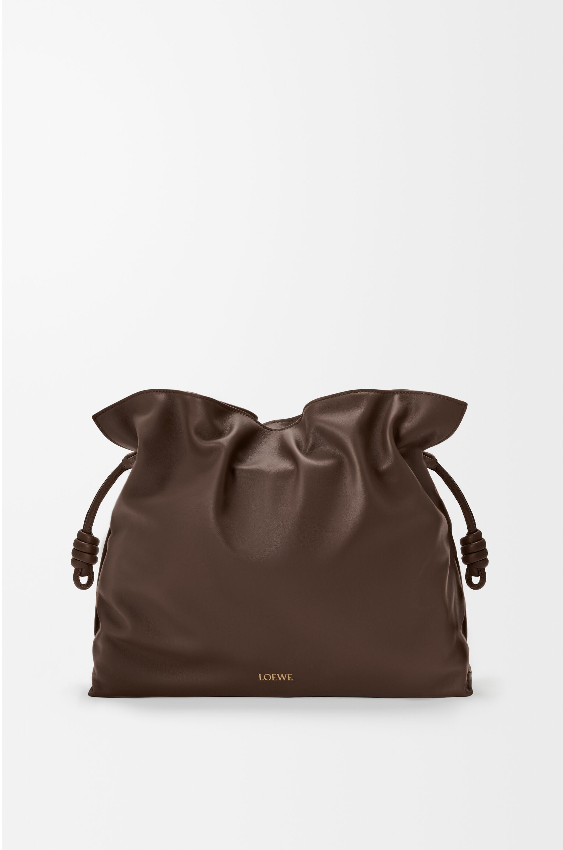 LOEWE Large Flamenco clutch in nappa calfskin Chocolate
