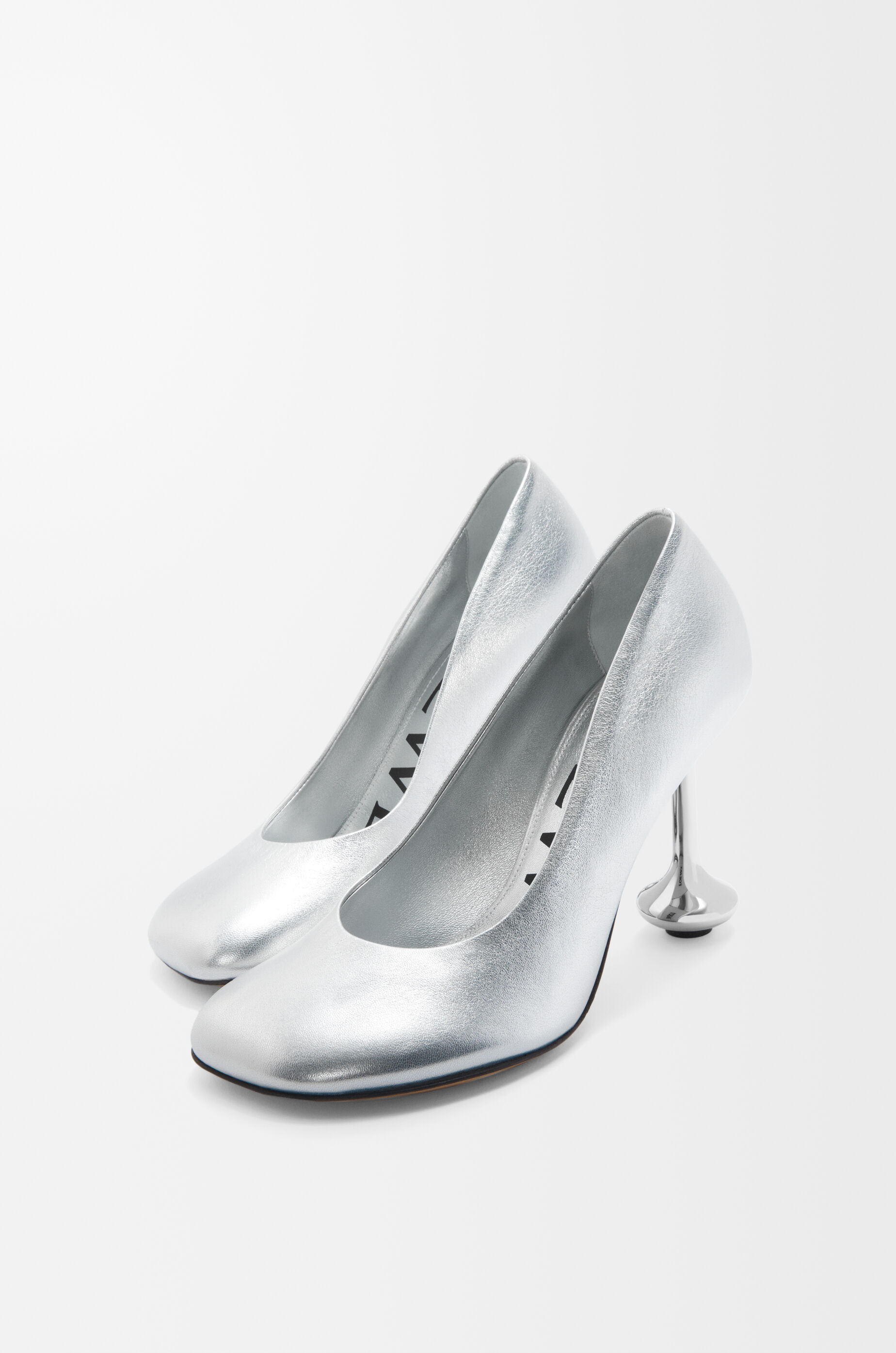 LOEWE Toy pump in laminated lambskin Silver