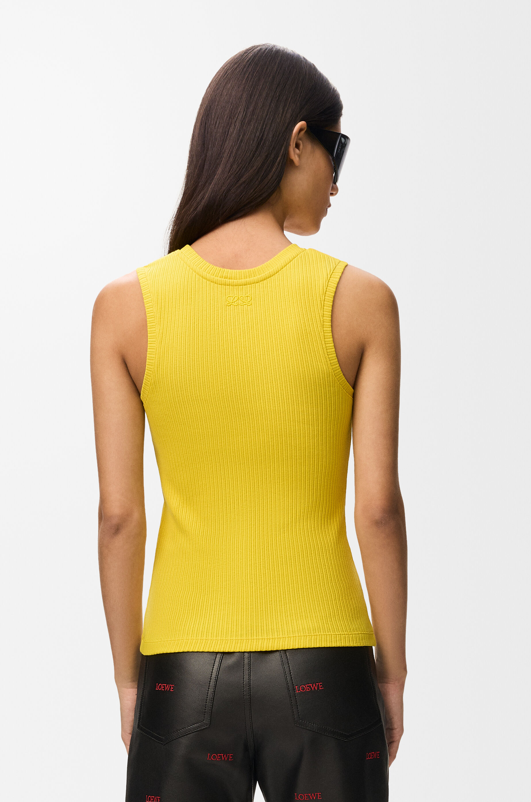 LOEWE Tank top in stretch cotton Yellow