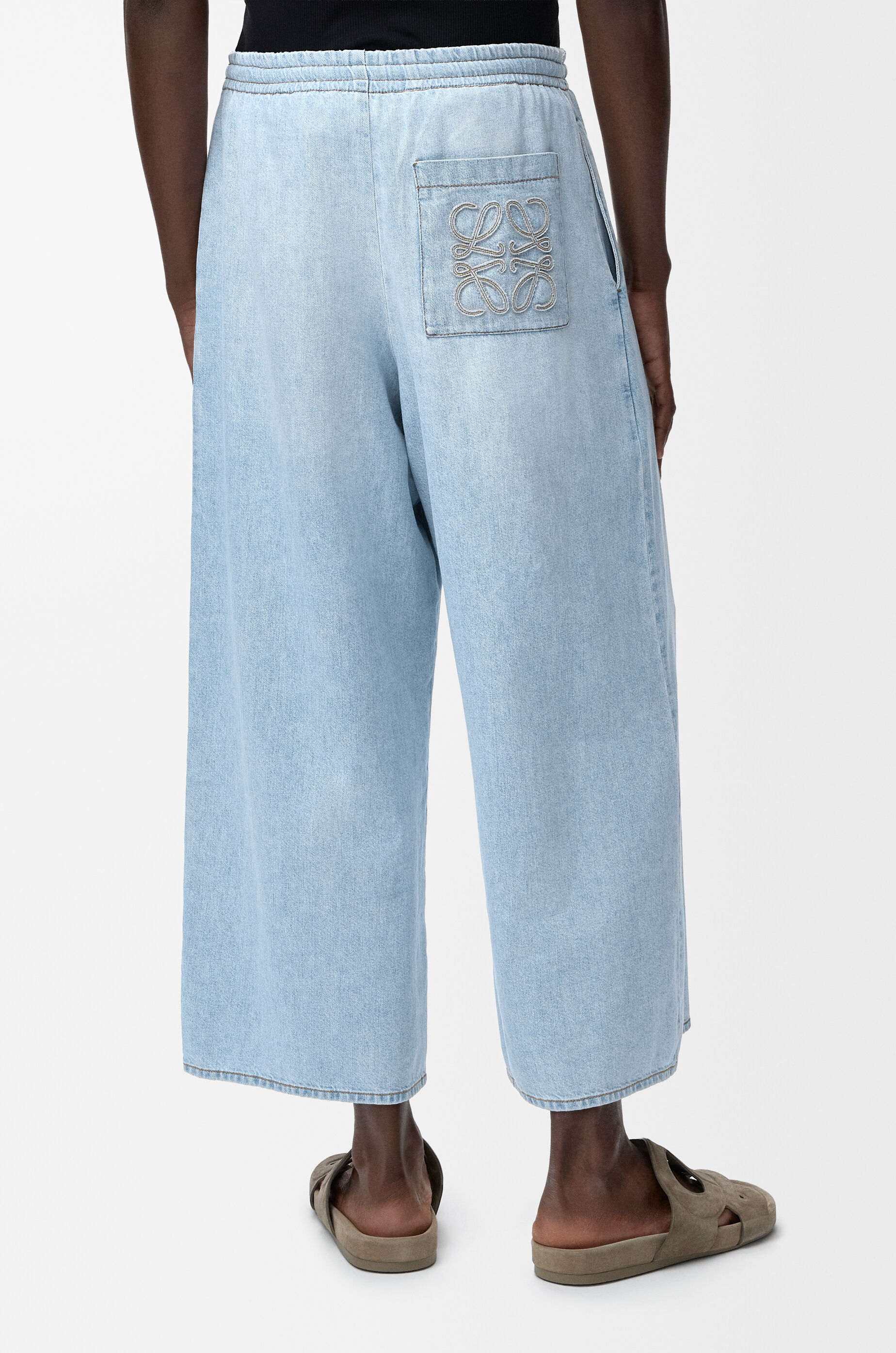 LOEWE Drawstring trousers in denim Washed Blue