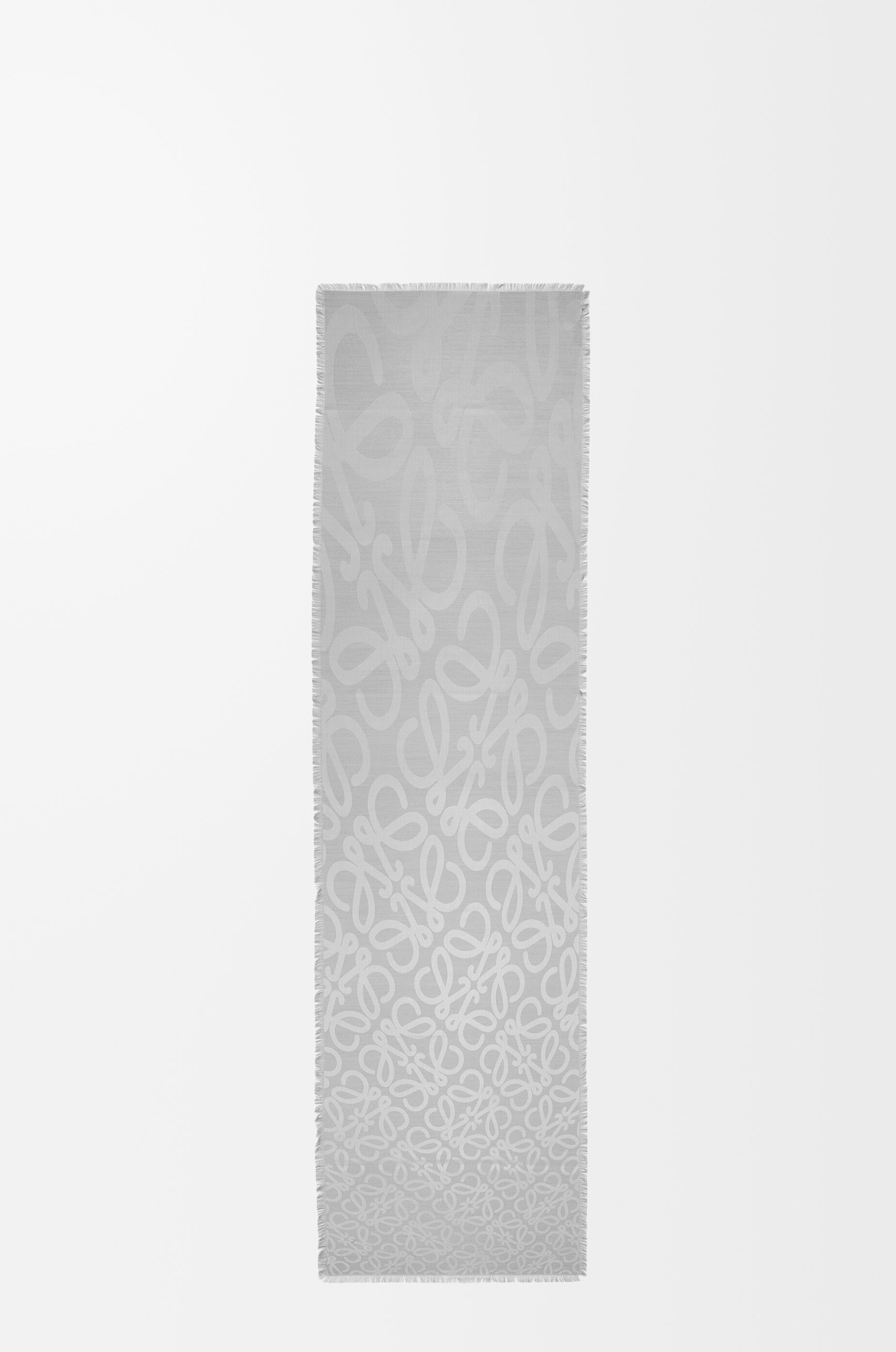 LOEWE Scarf in silk and wool Light Grey