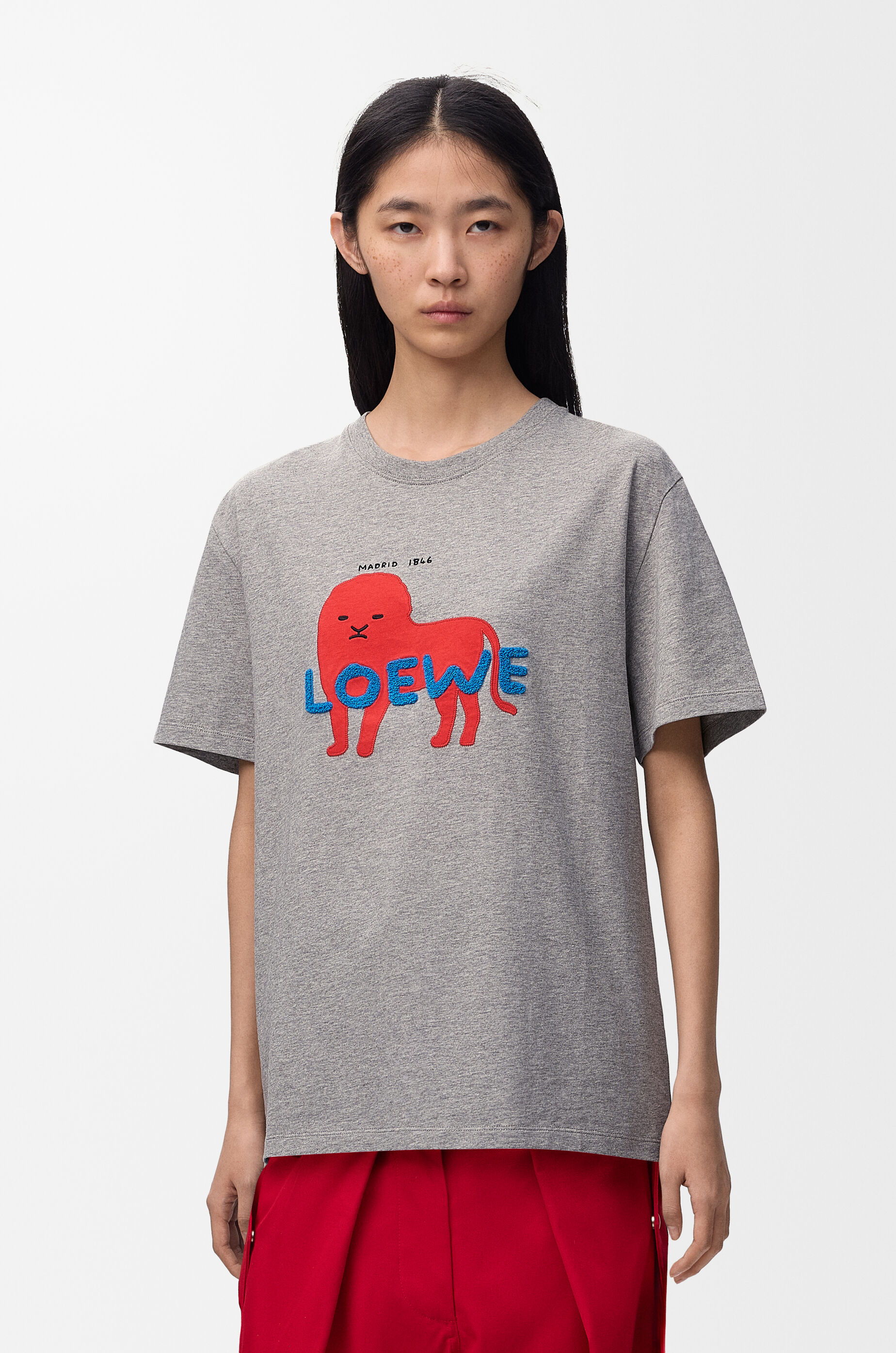 LOEWE Relaxed fit T-shirt in cotton Grey Melange