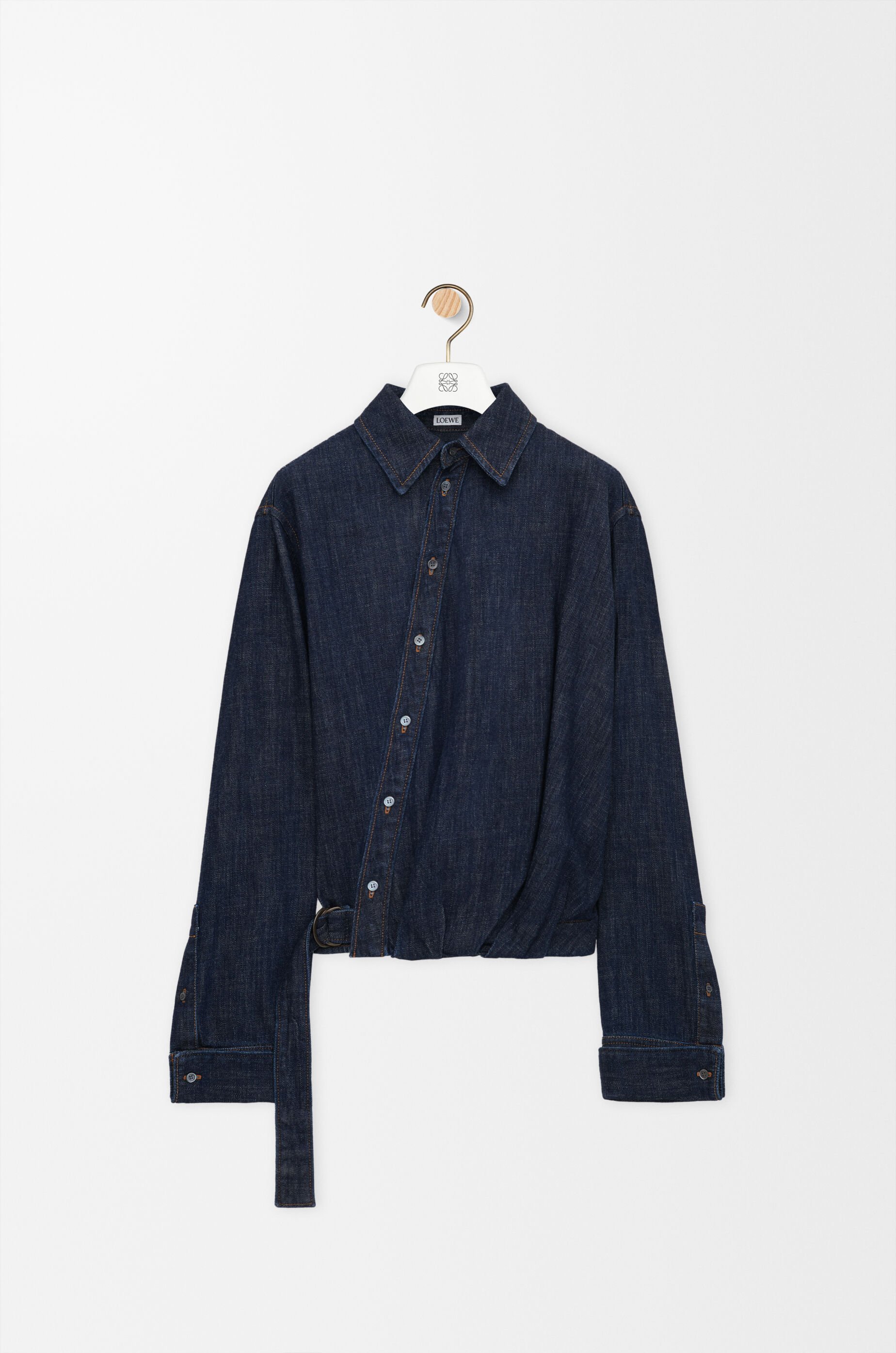 LOEWE Draped shirt in denim Indigo Blue