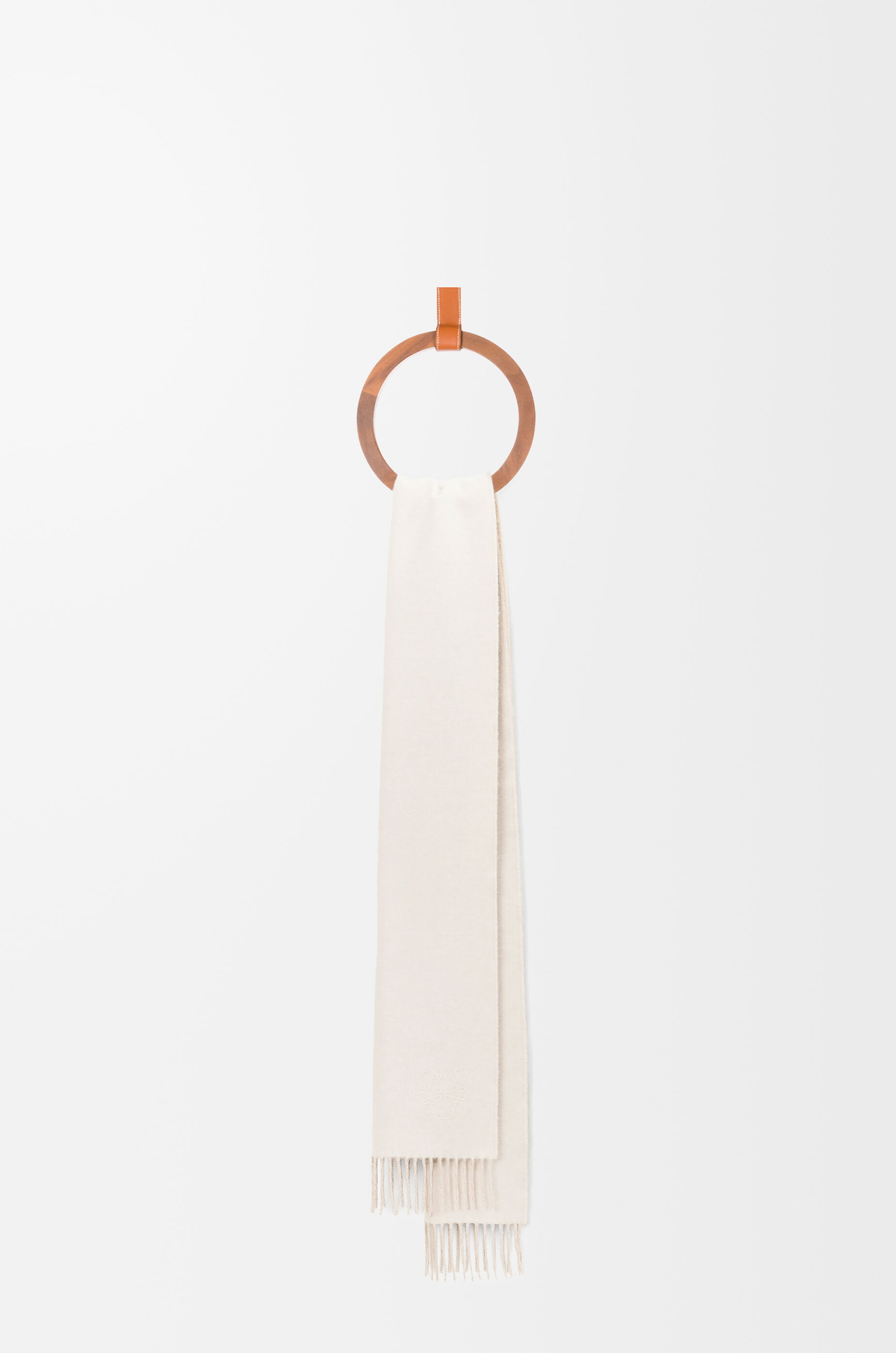 LOEWE Scarf in wool and cashmere Ivory/Sand