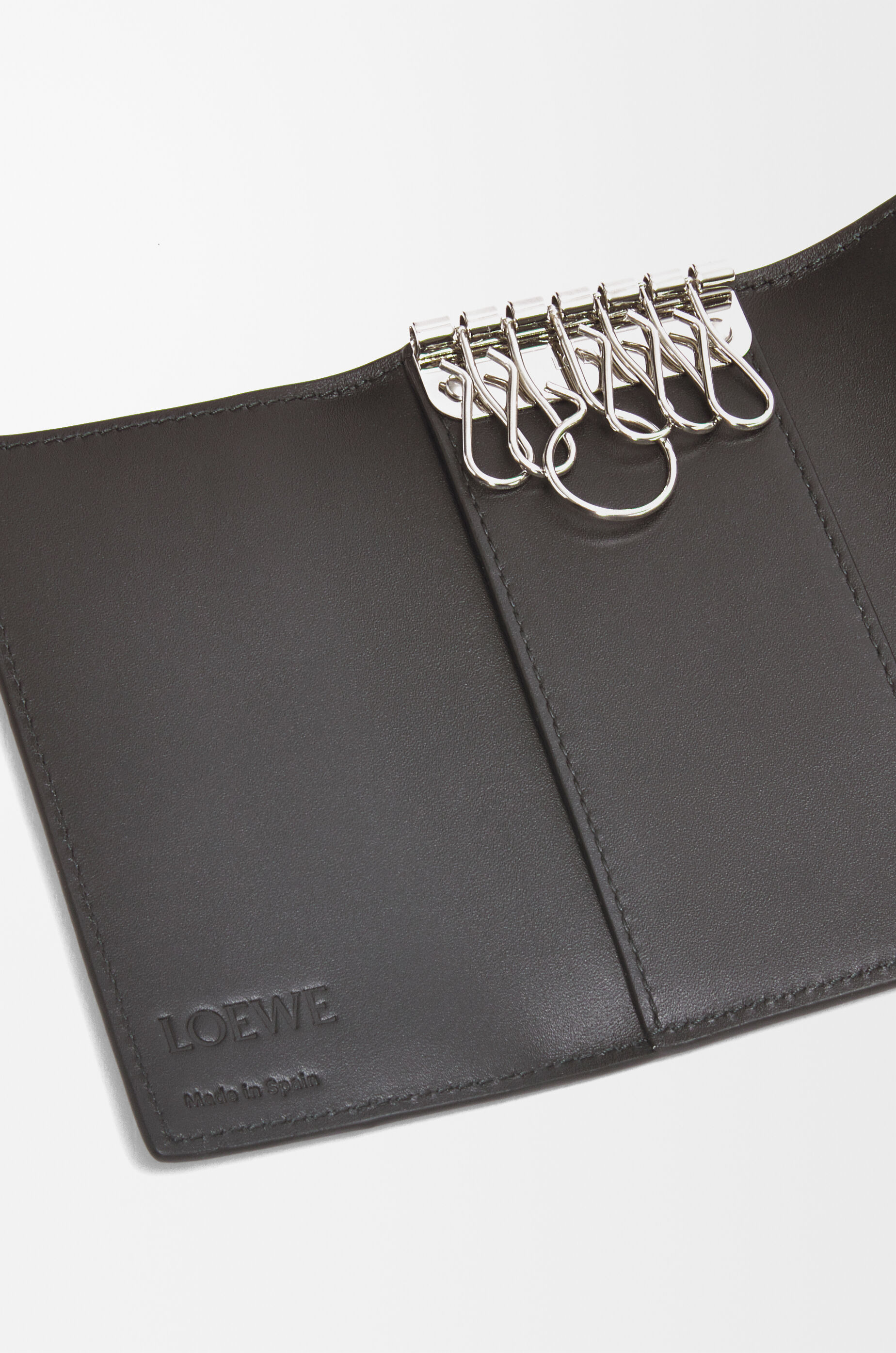 LOEWE Key case in soft grained calfskin Anthracite