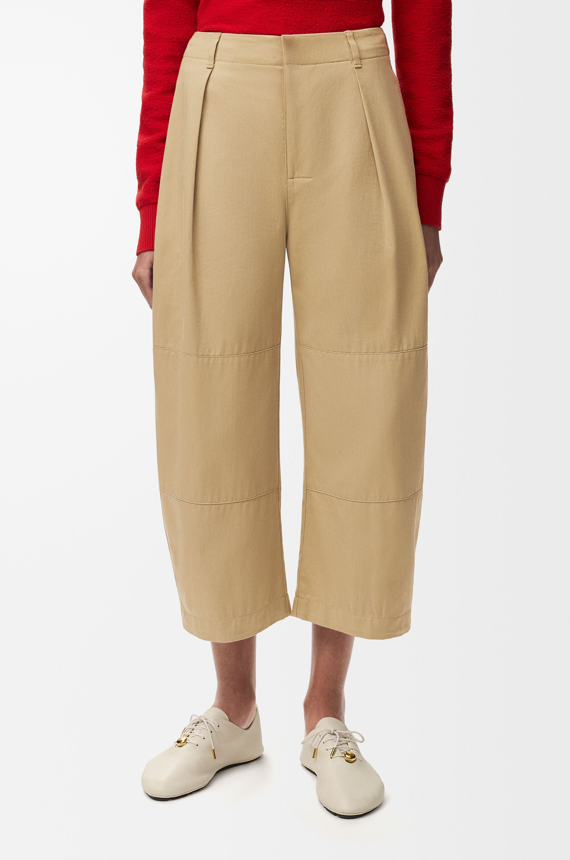 LOEWE Cropped trousers in cotton Beige