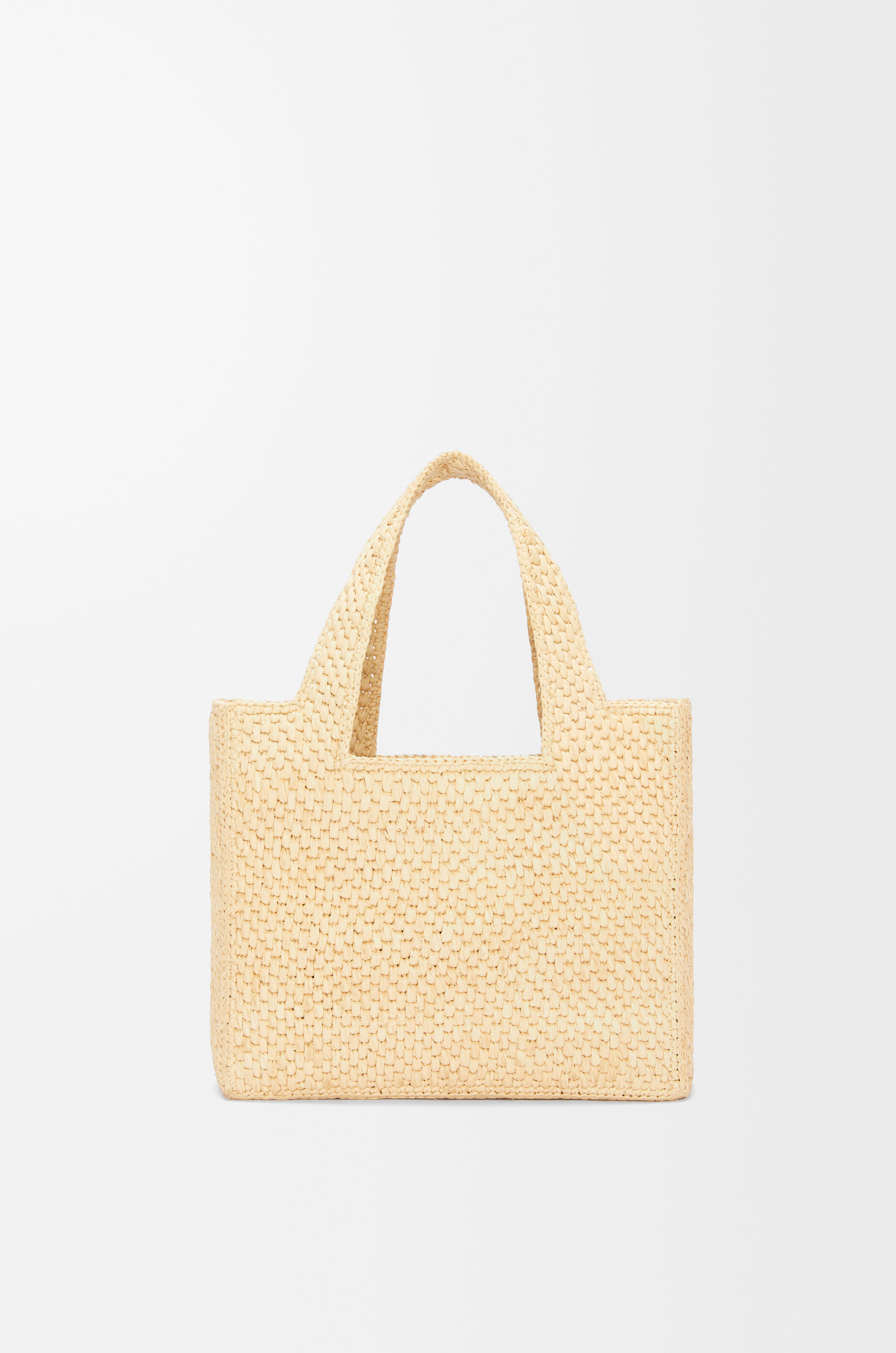 LOEWE Small LOEWE Font tote in raffia Natural