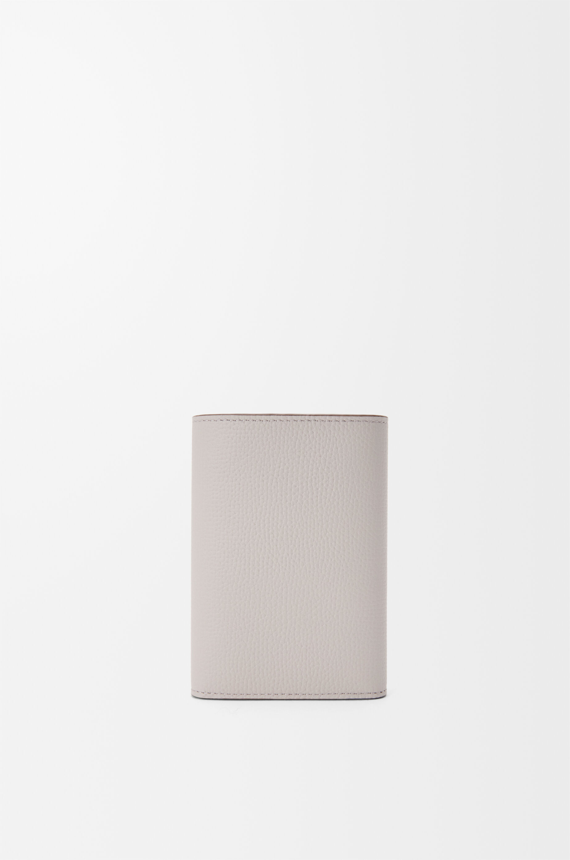 LOEWE Anagram small vertical wallet in pebble grained calfskin Light Ghost Grey