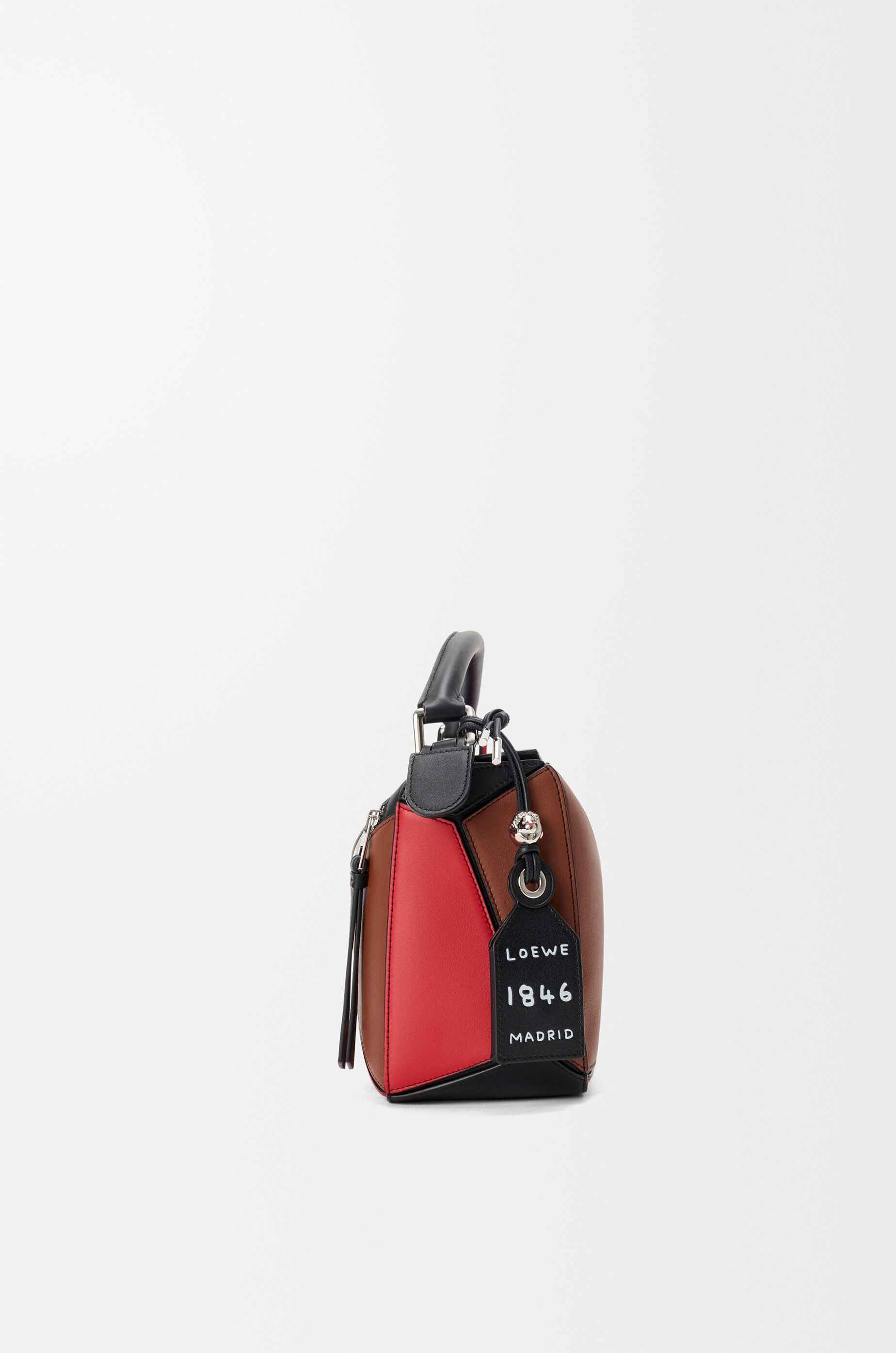 LOEWE Small Lion Intarsio Puzzle bag in classic calfskin Multicolor Pecan