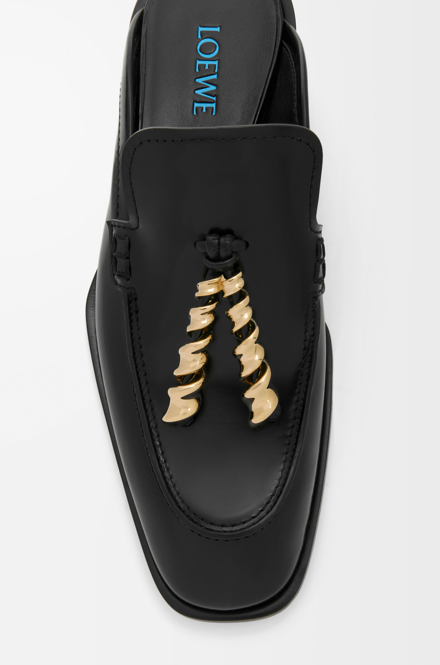 LOEWE Edge loafer mule in brushed calfskin Black