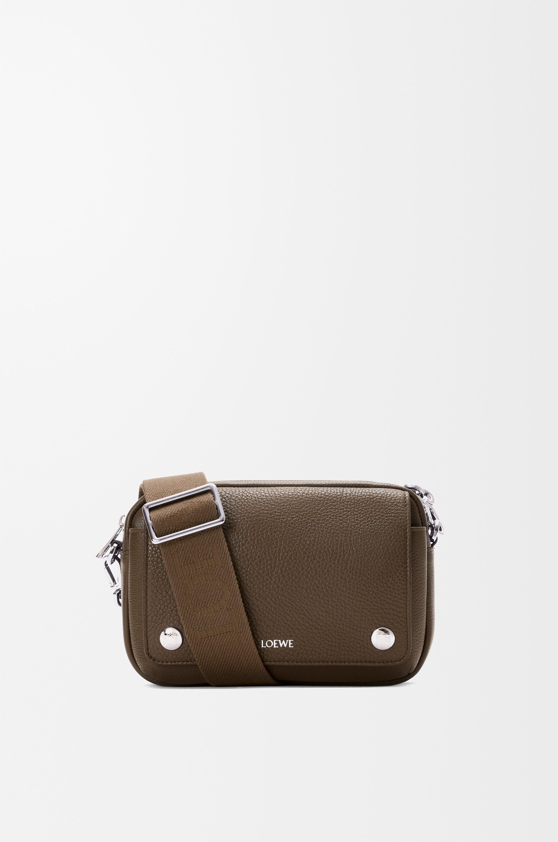 LOEWE Small Pebble messenger bag in supple grained calfskin Tundra