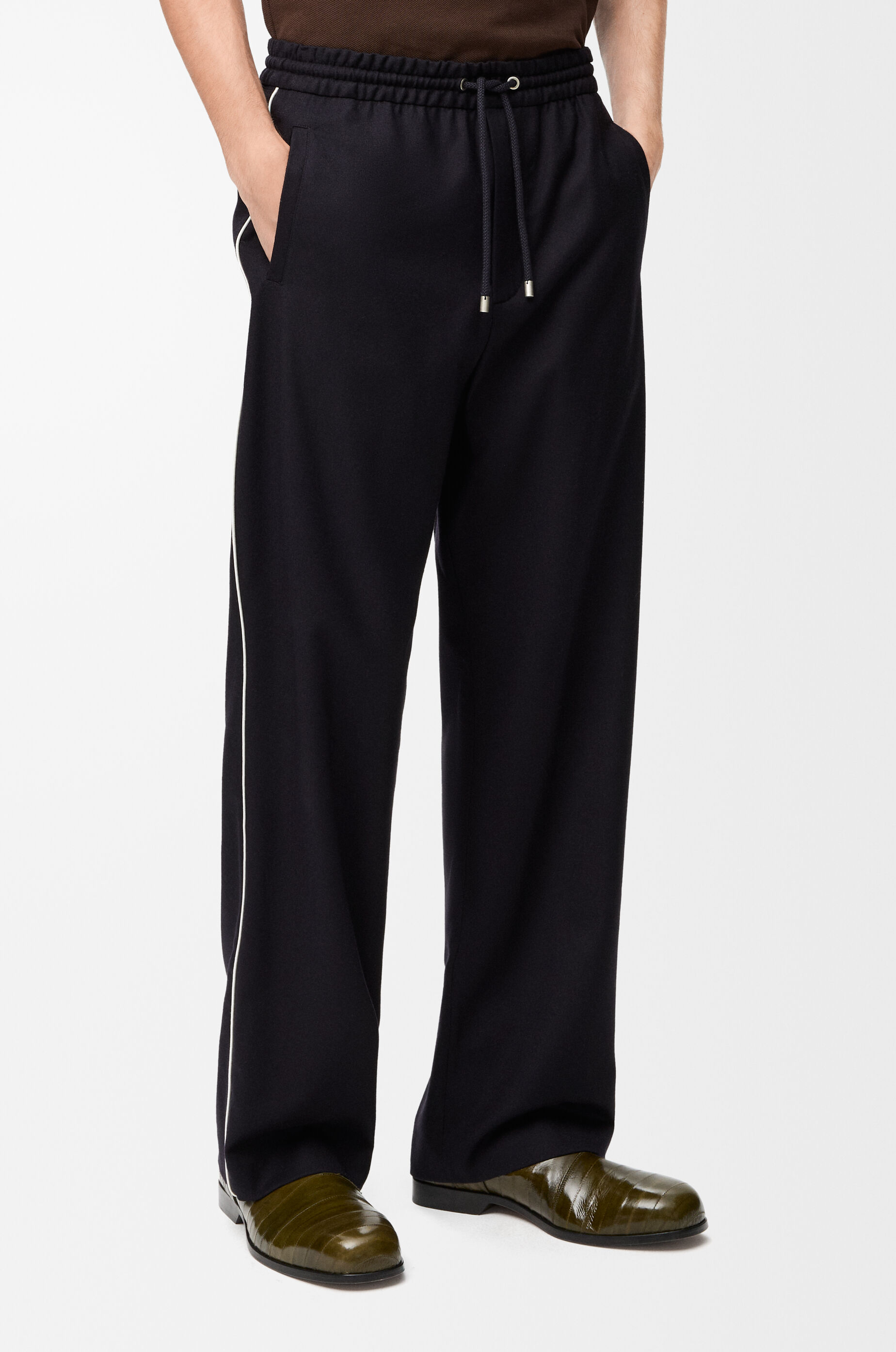 LOEWE Drawstring trousers in wool Navy Blue