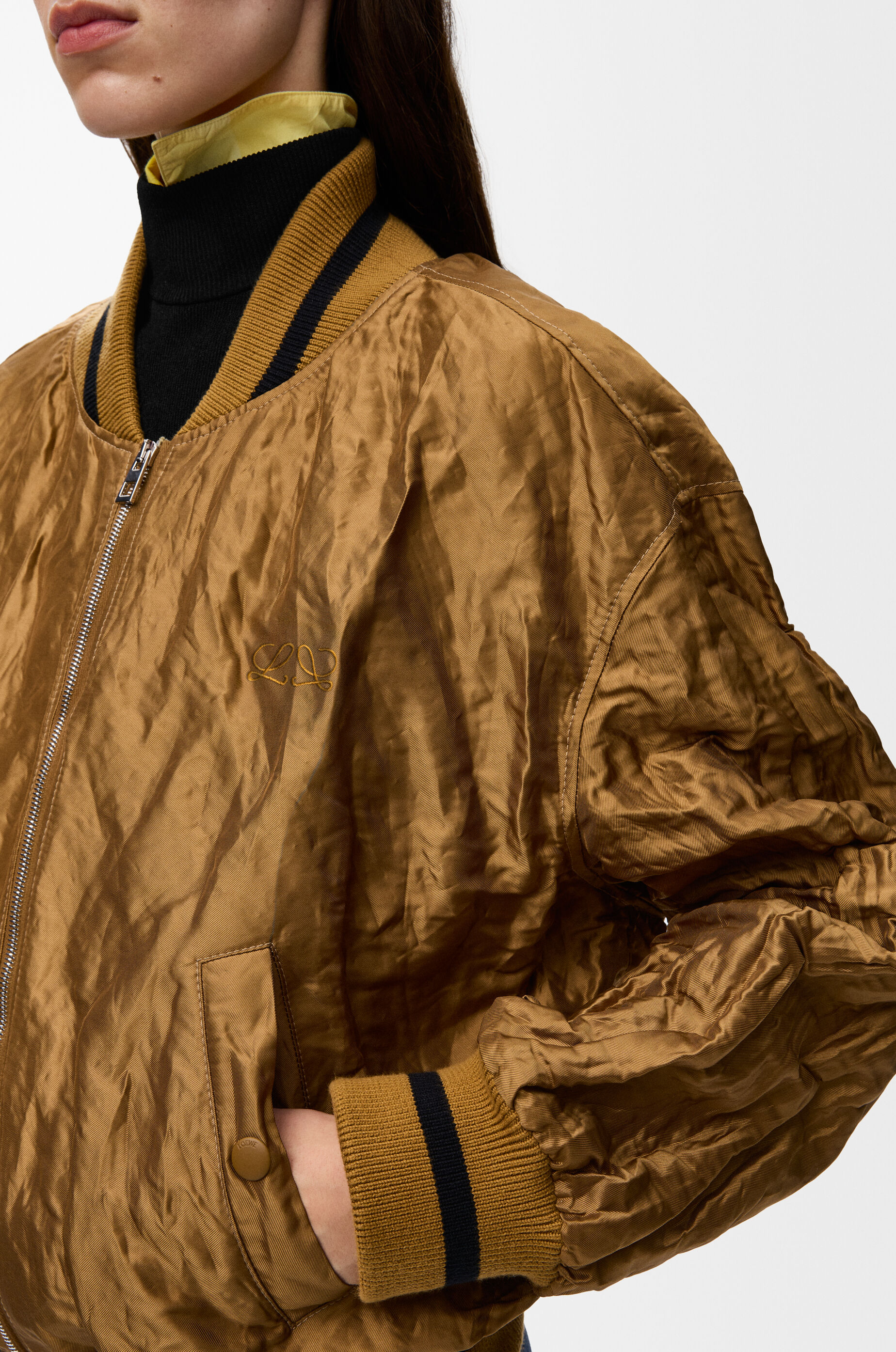 LOEWE Bomber jacket in technical fabric Toffee