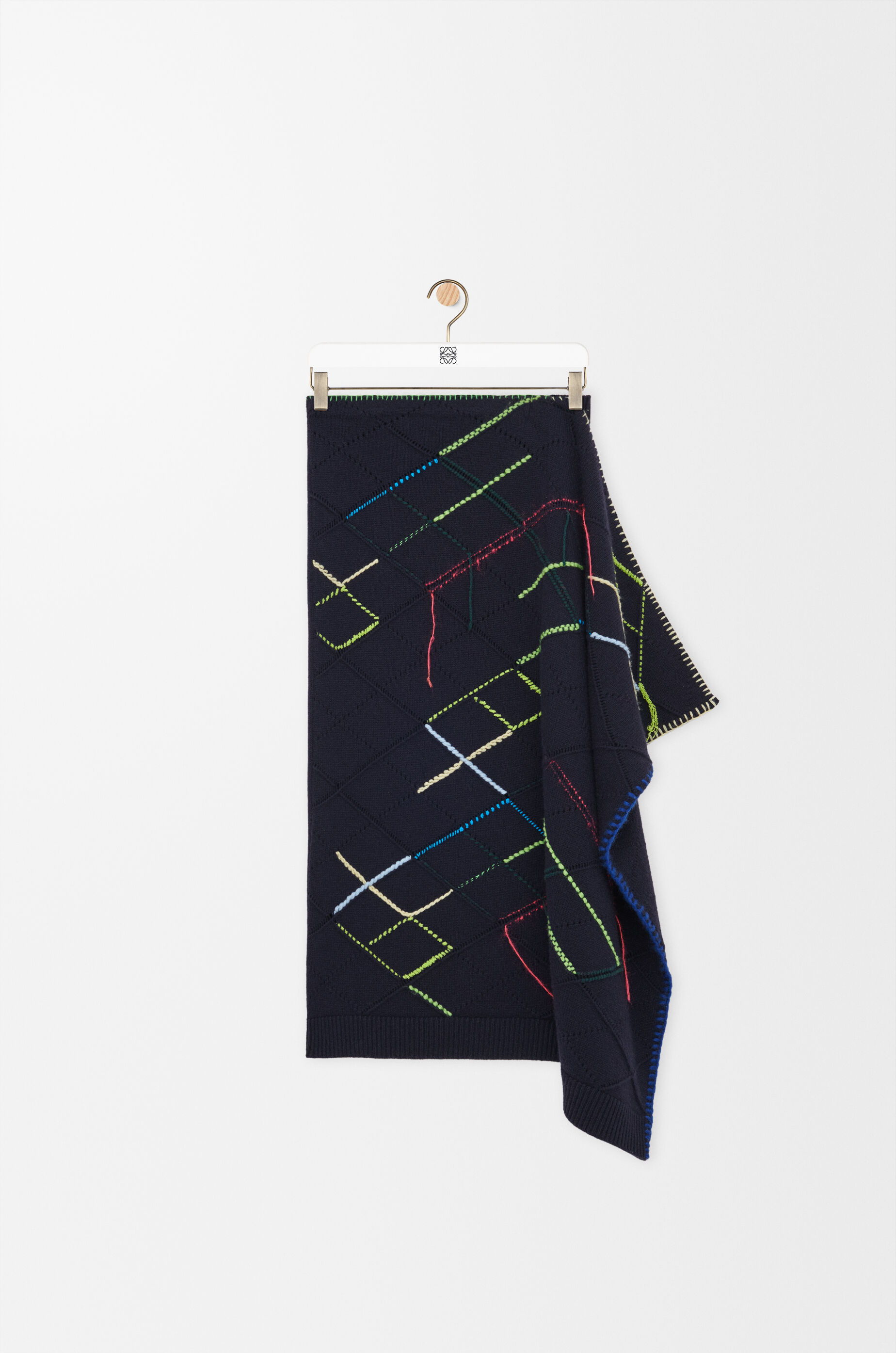 LOEWE Skirt in wool Dark Navy Blue