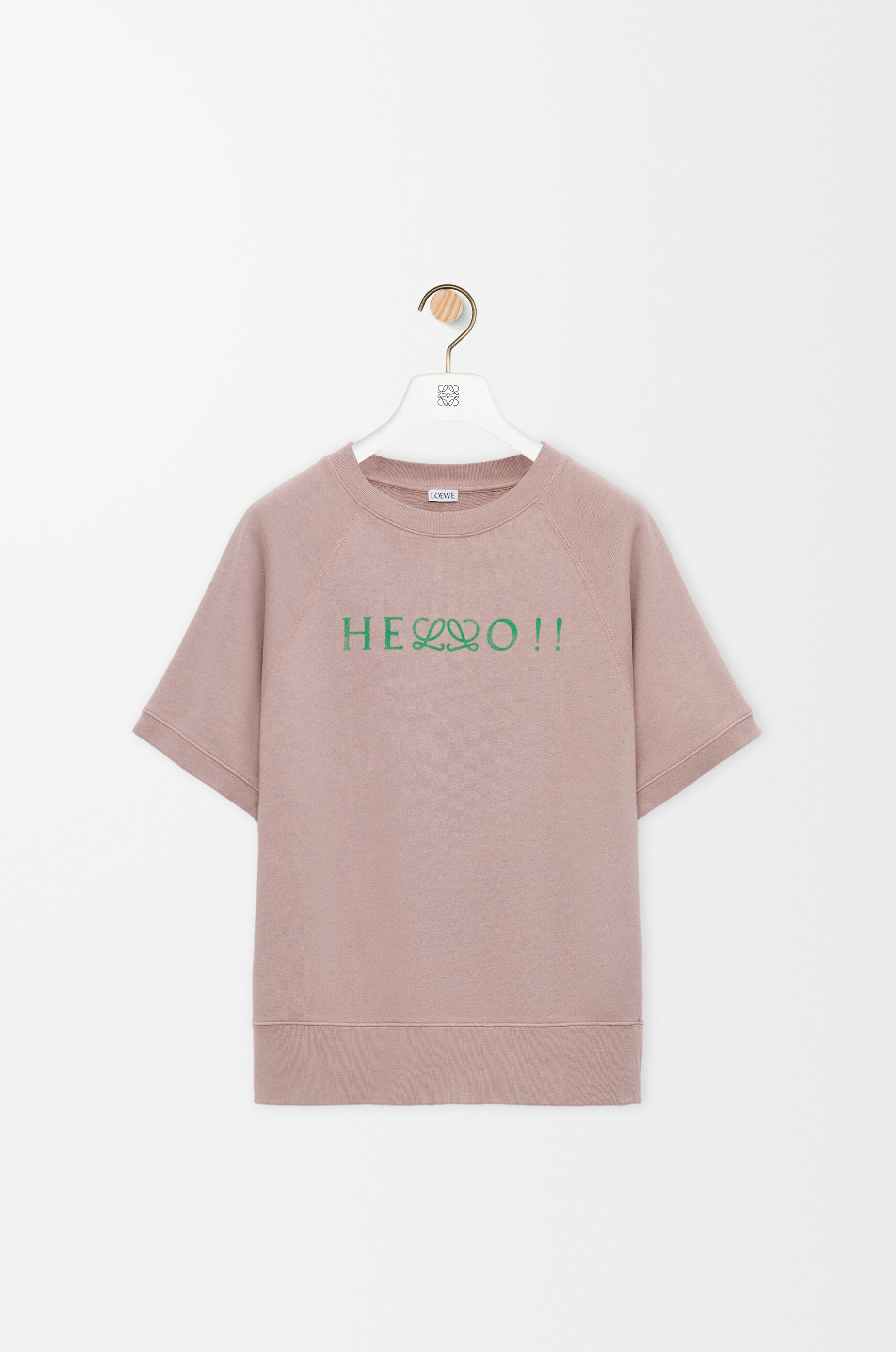 LOEWE Short sleeve sweatshirt in cotton Light Pink
