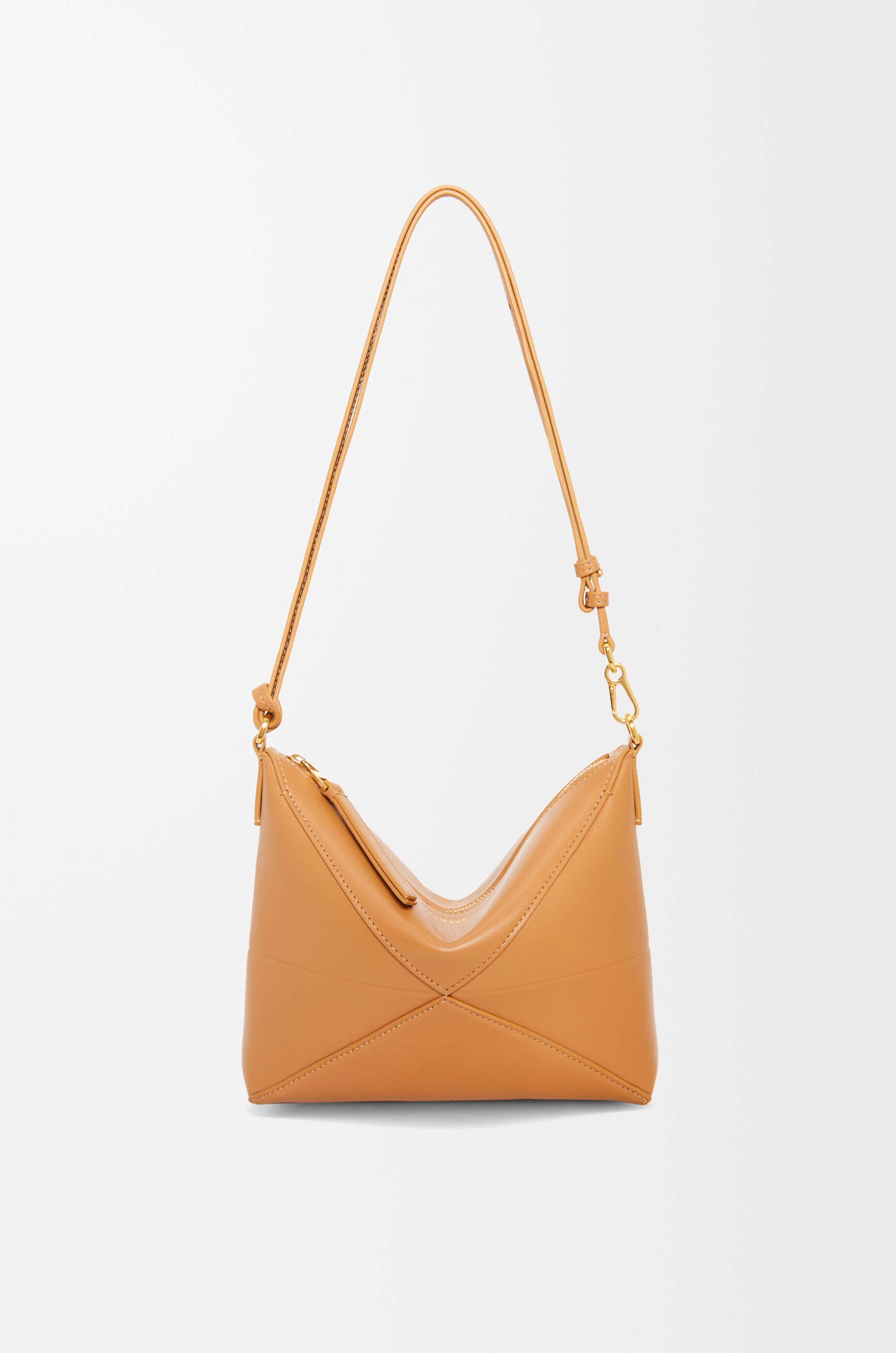LOEWE Puzzle Fold pouch in shiny nappa calfskin Warm Desert