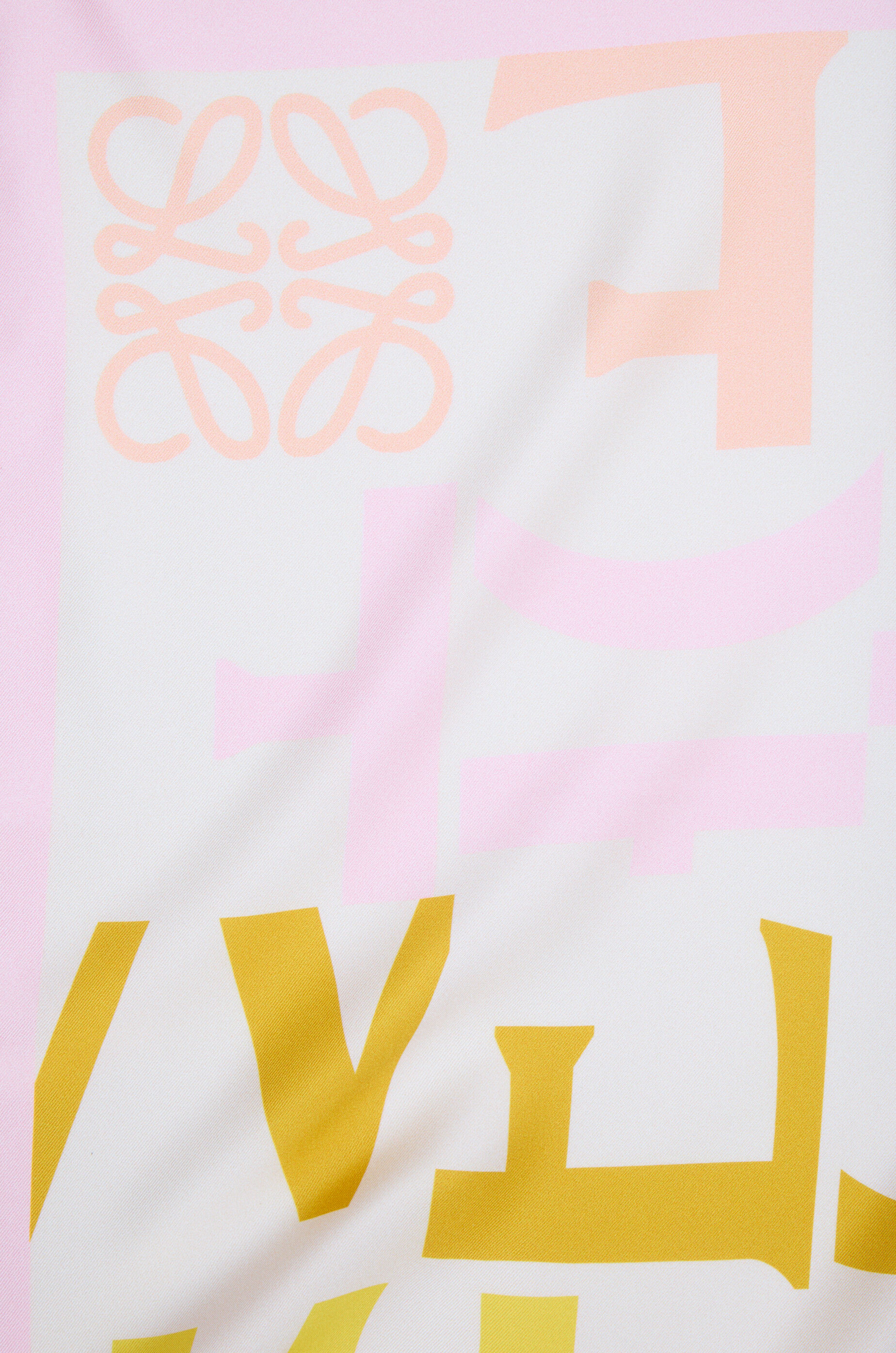 LOEWE Scarf in silk Pink/Yellow
