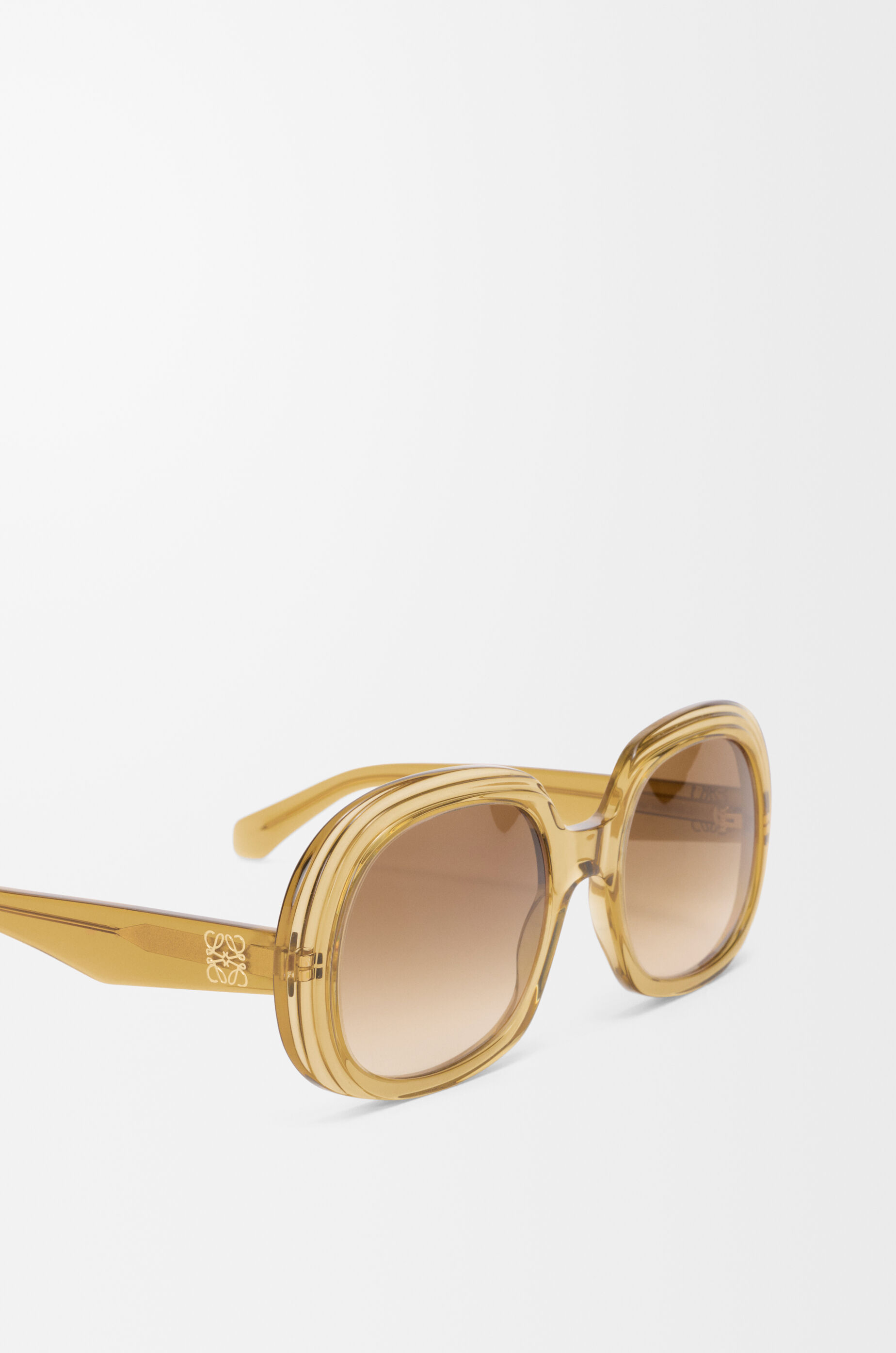 LOEWE Mini Anagram Steps Square sunglasses Transparent Olive