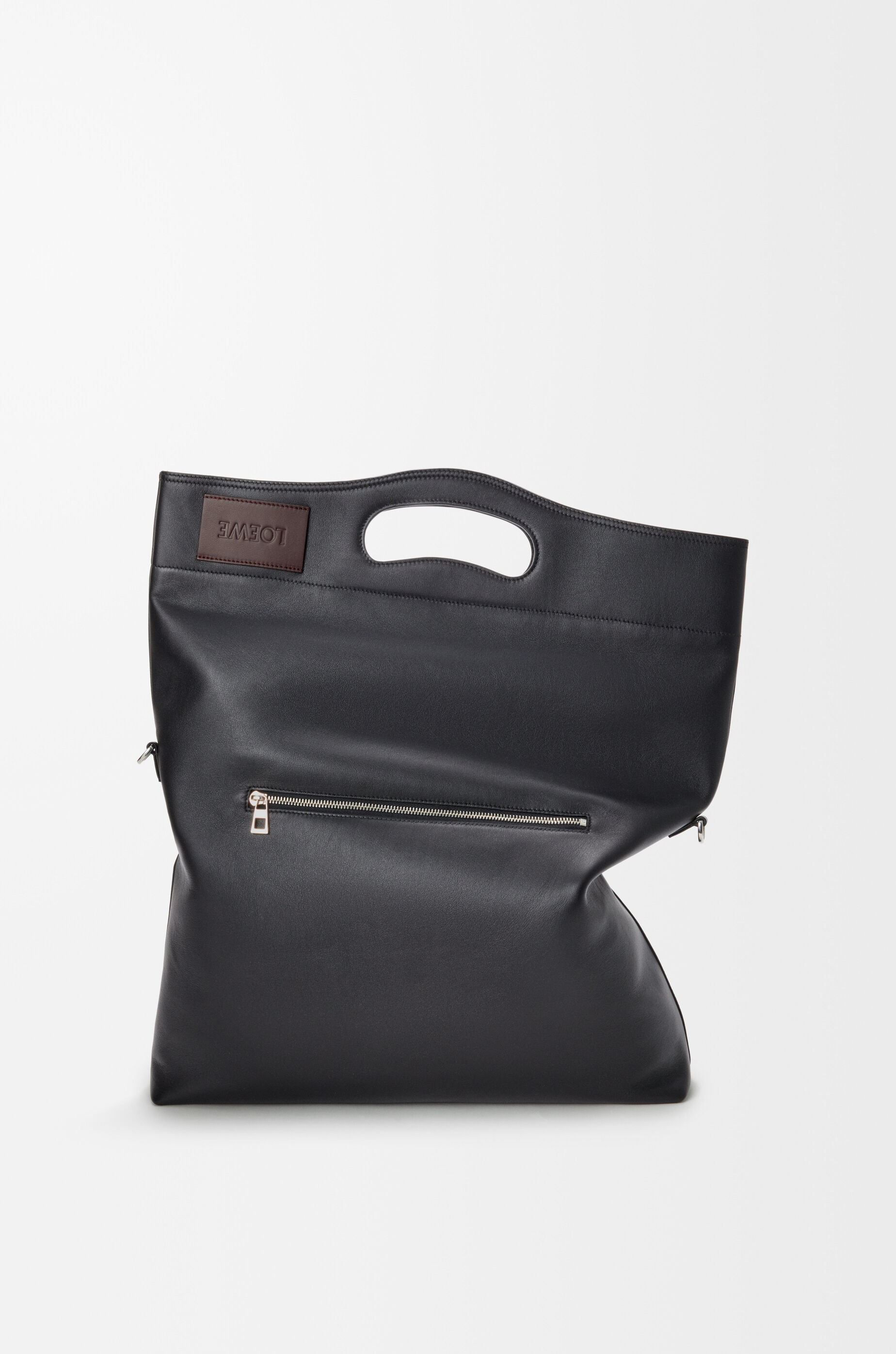 LOEWE Bob folded tote in shiny supple calfskin Black