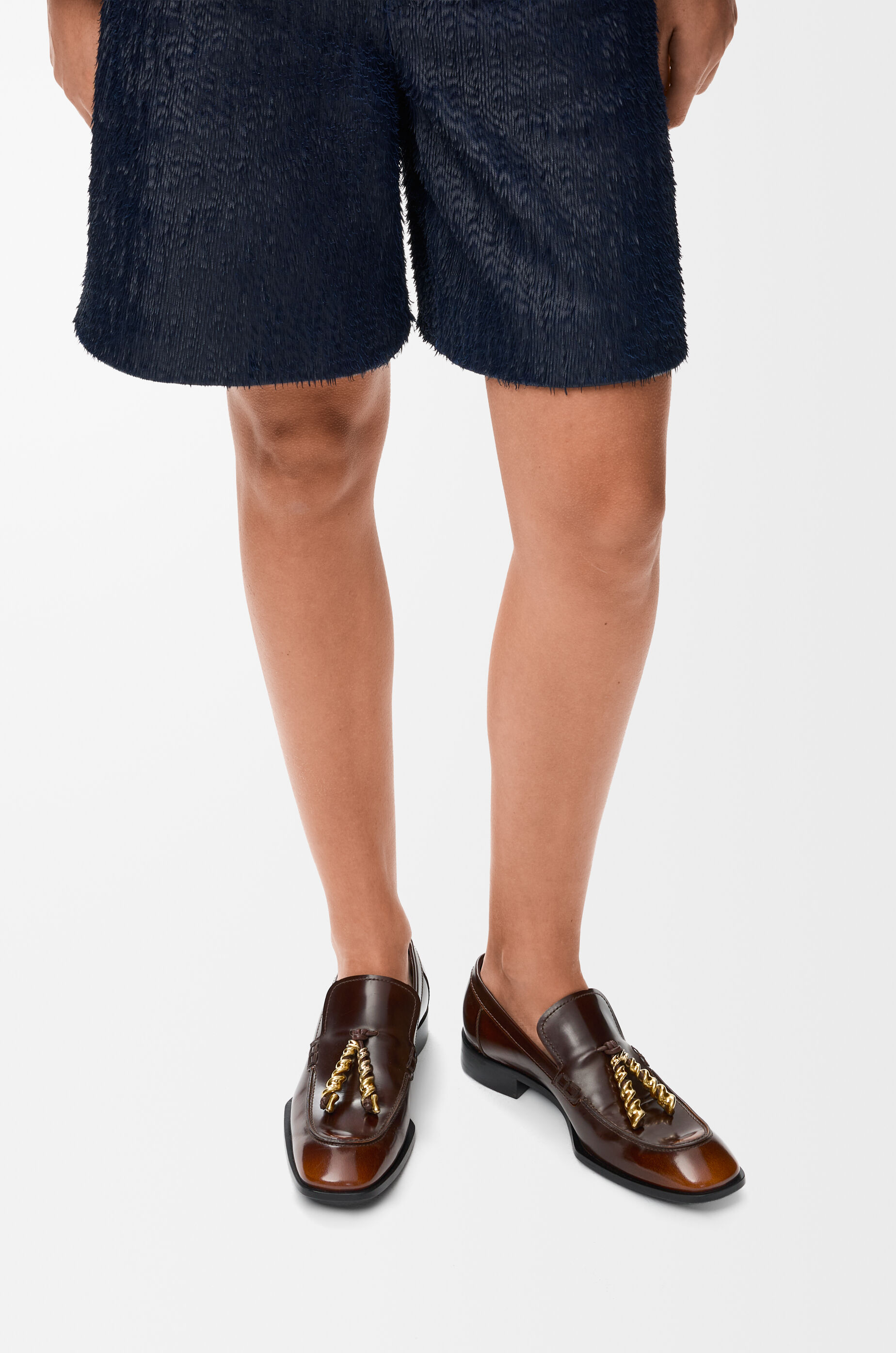 LOEWE Edge loafer in brushed-off calfskin Brown