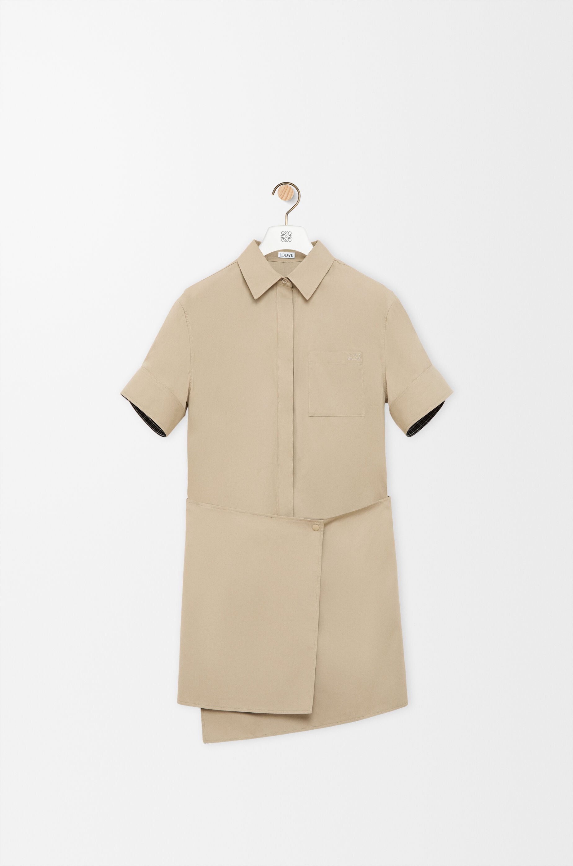 LOEWE Dress in cotton and silk Beige