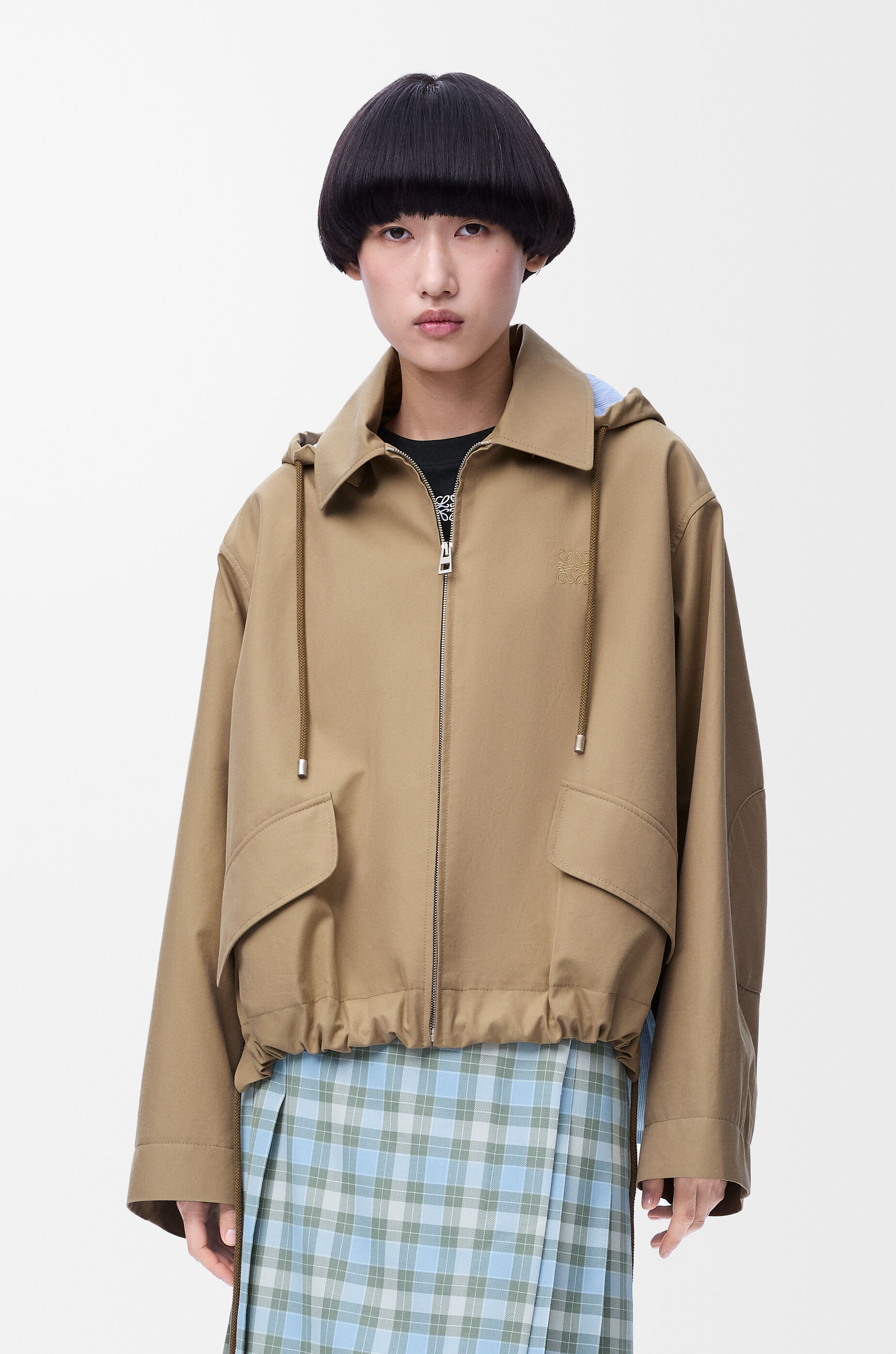 LOEWE Hooded parka in cotton Beige