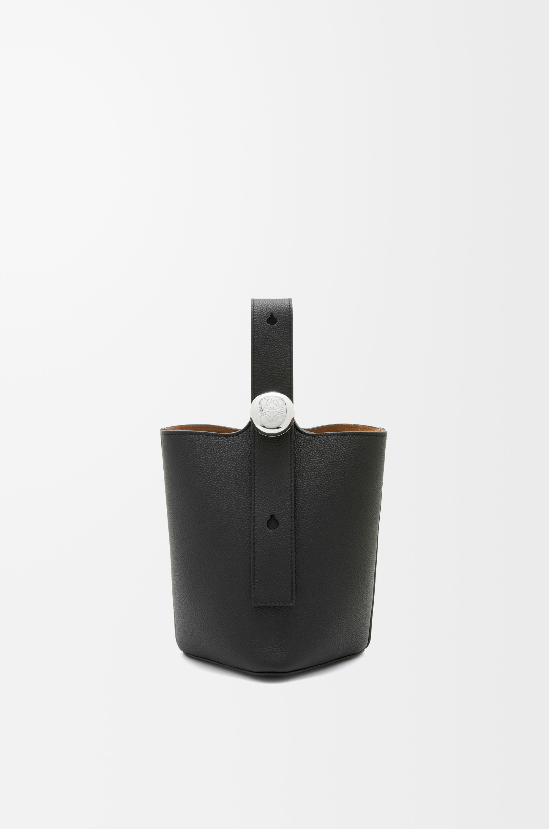 LOEWE Mini Pebble Bucket bag in soft grained calfskin Black