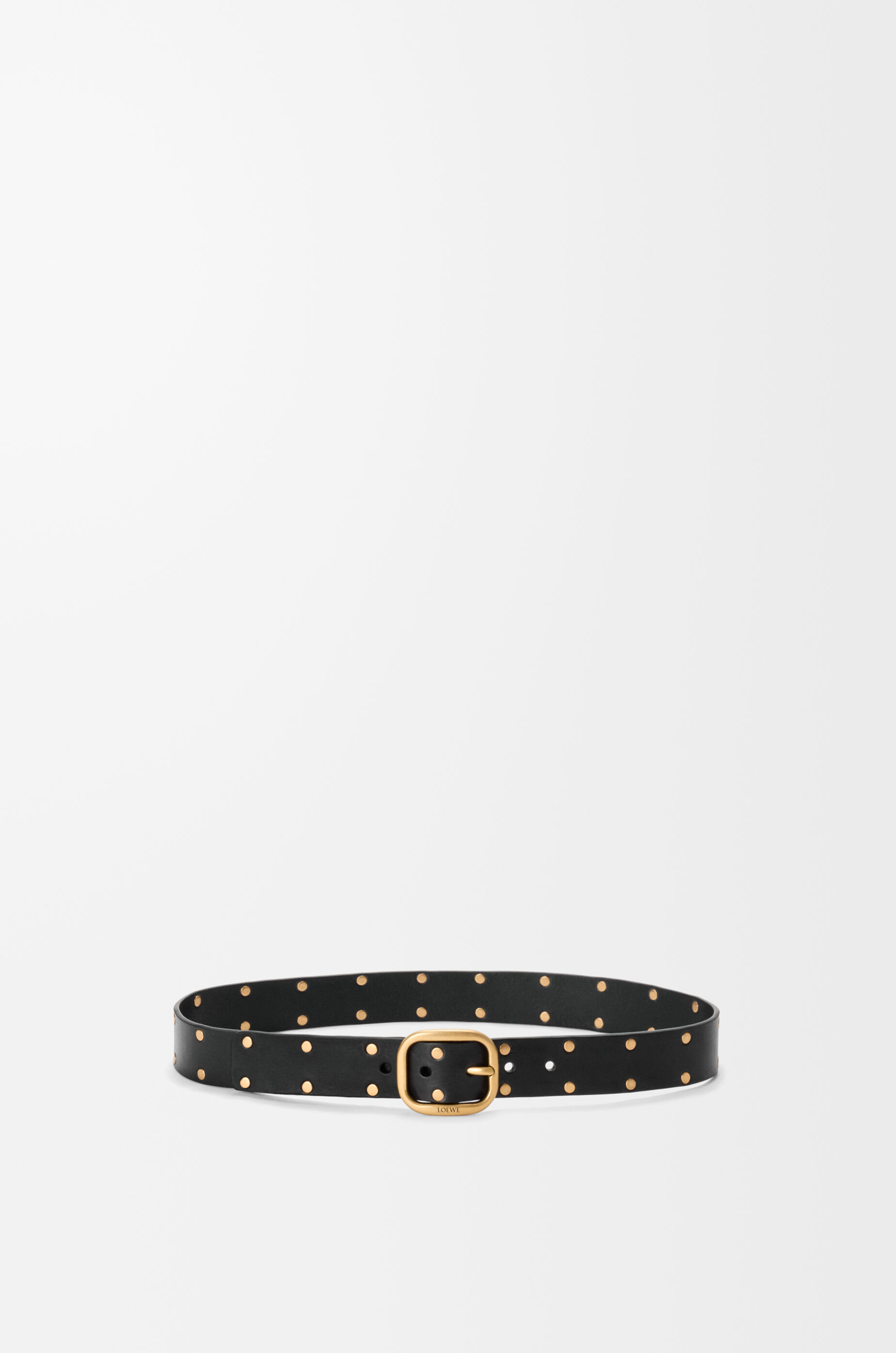 LOEWE Rounded soft belt in classic calfskin Black/Gold