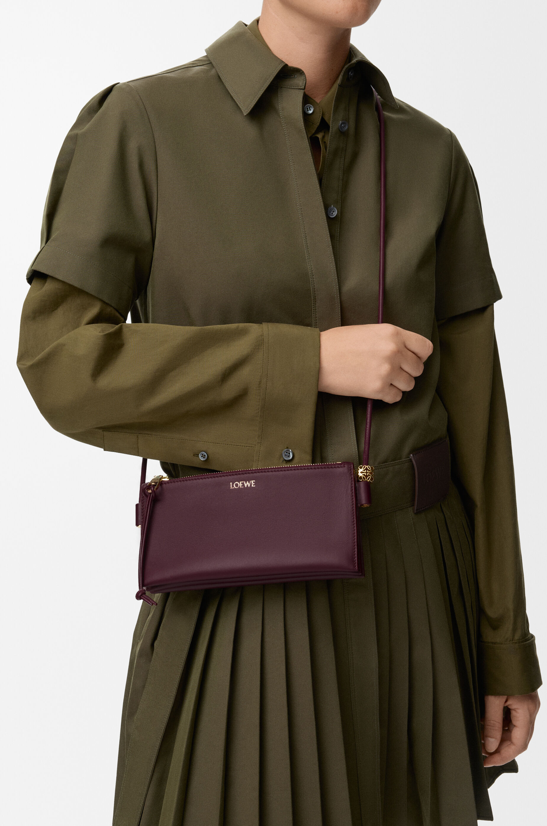 LOEWE Joya pouch in nappa calfskin Dark Burgundy