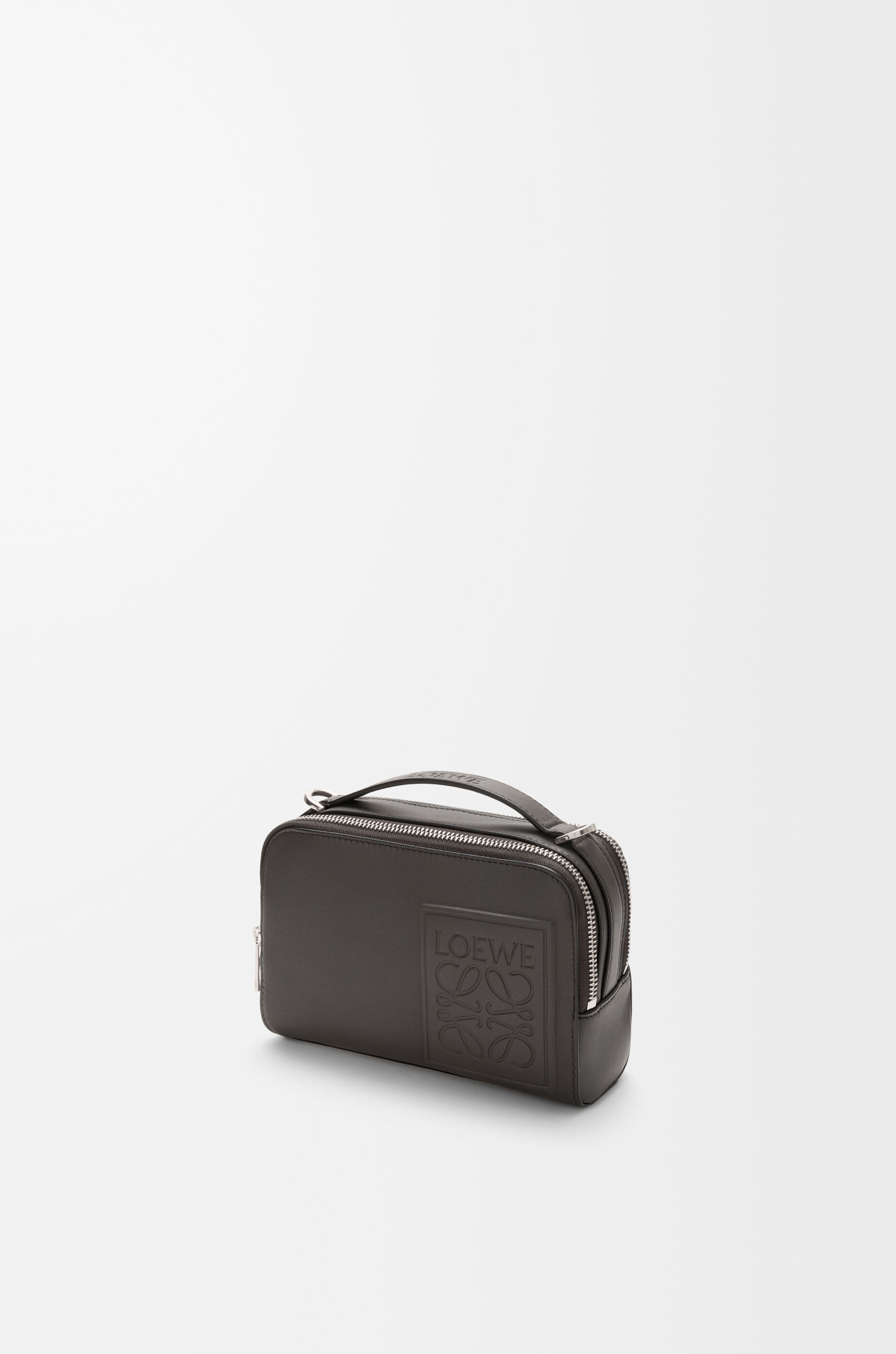 LOEWE Mini crossbody camera bag in satin calfskin Dark Grey