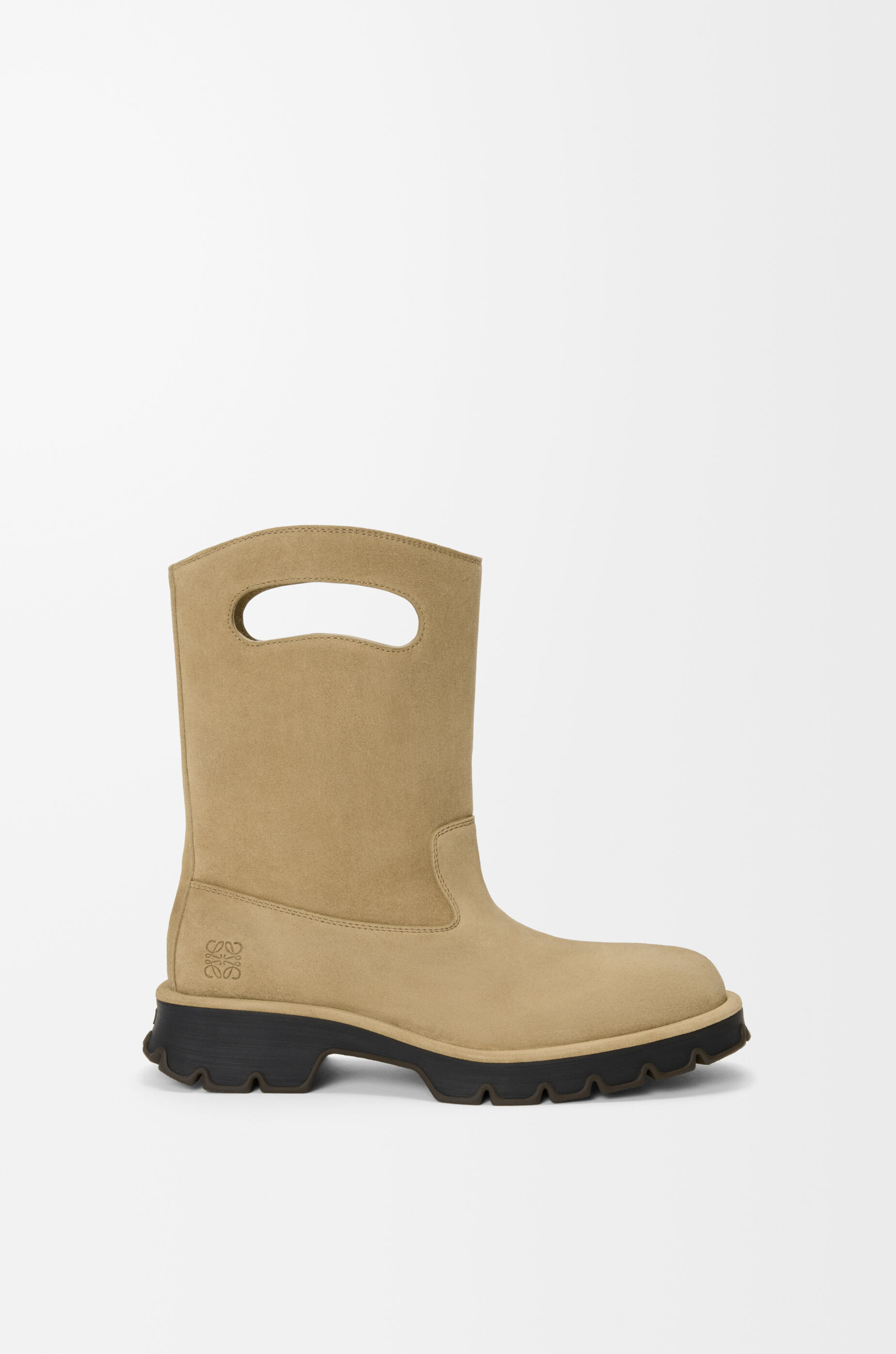 LOEWE Bobby boot in waxed split calfskin Sahara