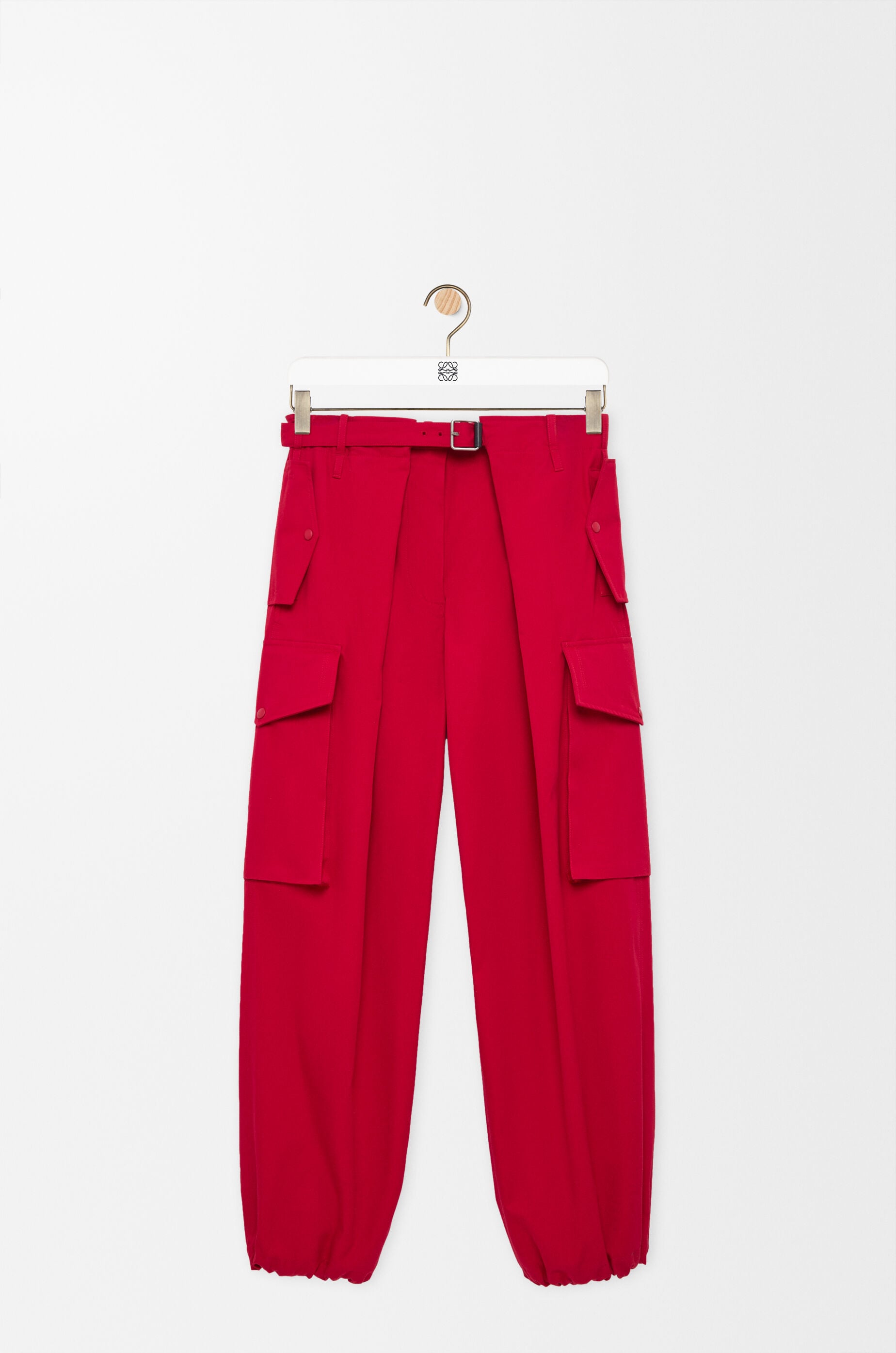 LOEWE Cargo trousers in cotton and silk Red