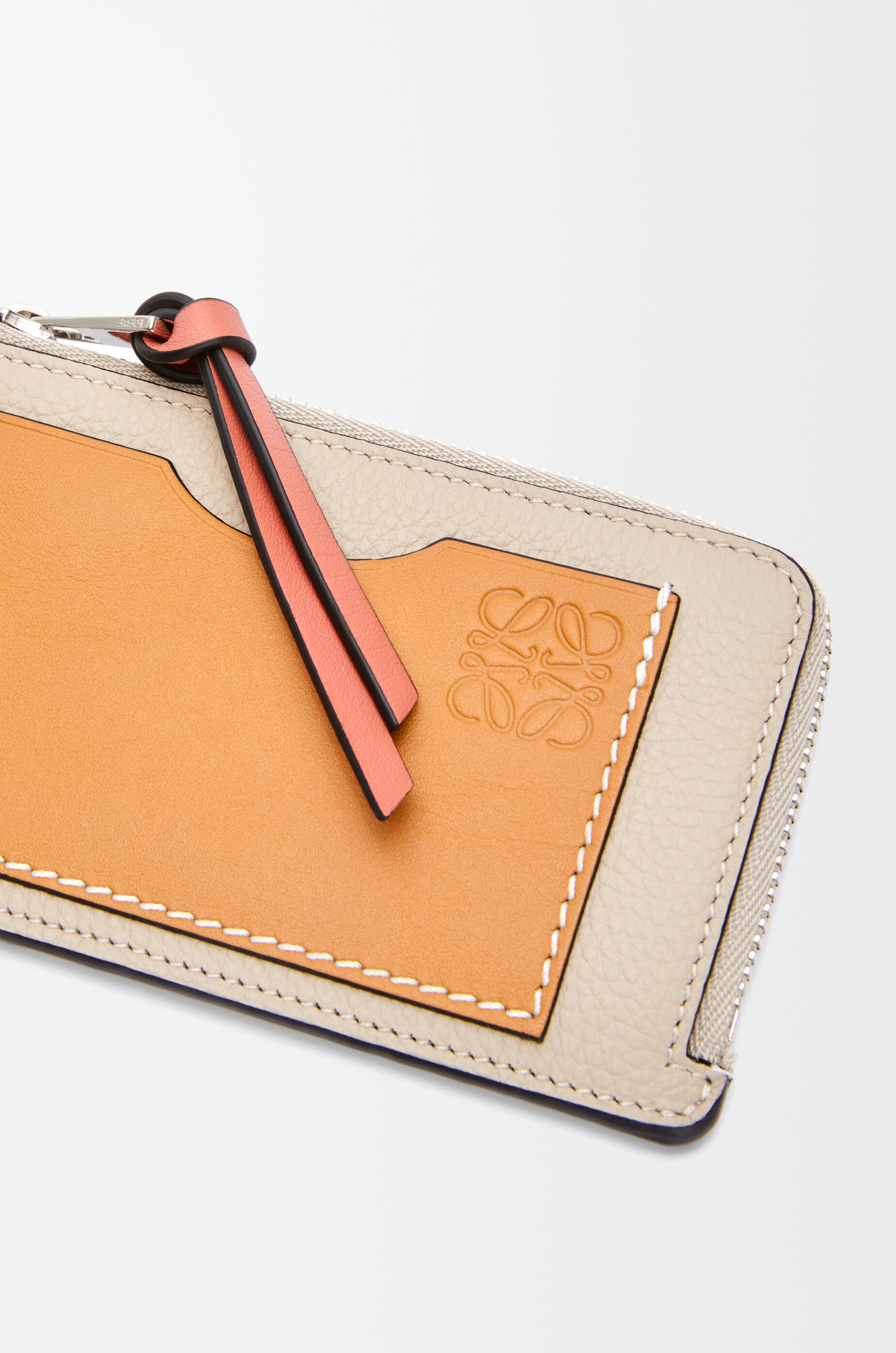 LOEWE Coin cardholder in soft grained calfskin Light Oat/Honey