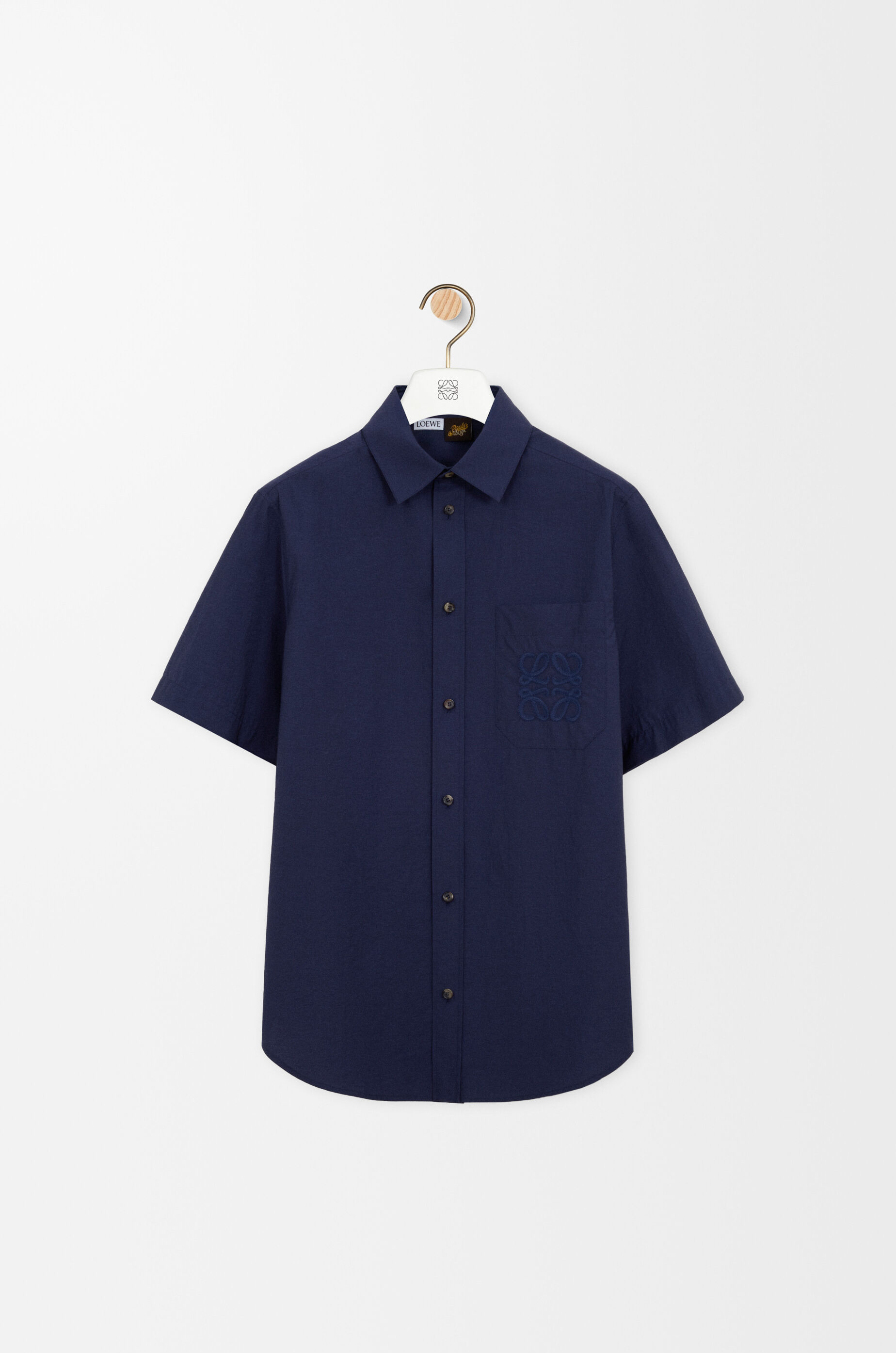 LOEWE Short sleeve shirt in cotton blend Navy Blue