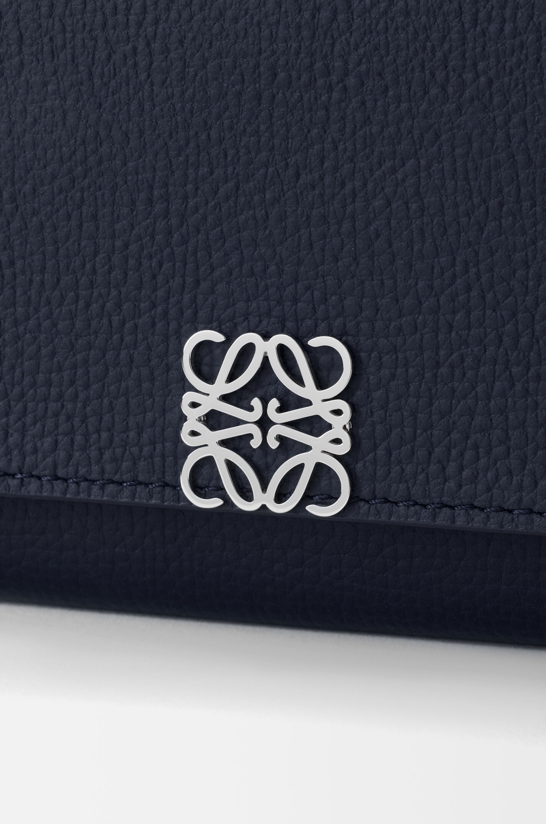 LOEWE Anagram continental wallet in pebble grained calfskin Deep Navy