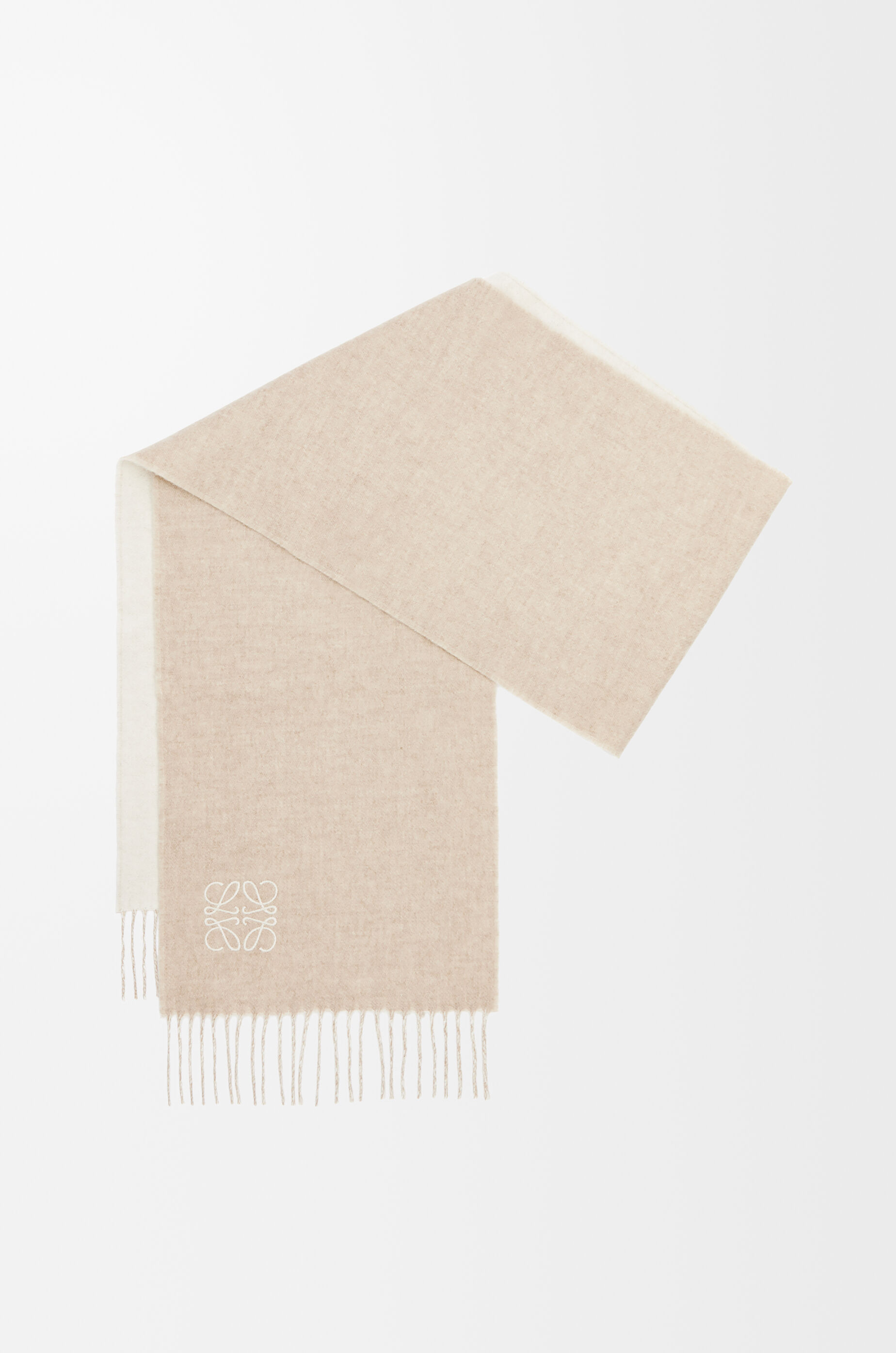 LOEWE Scarf in wool and cashmere Ivory/Sand