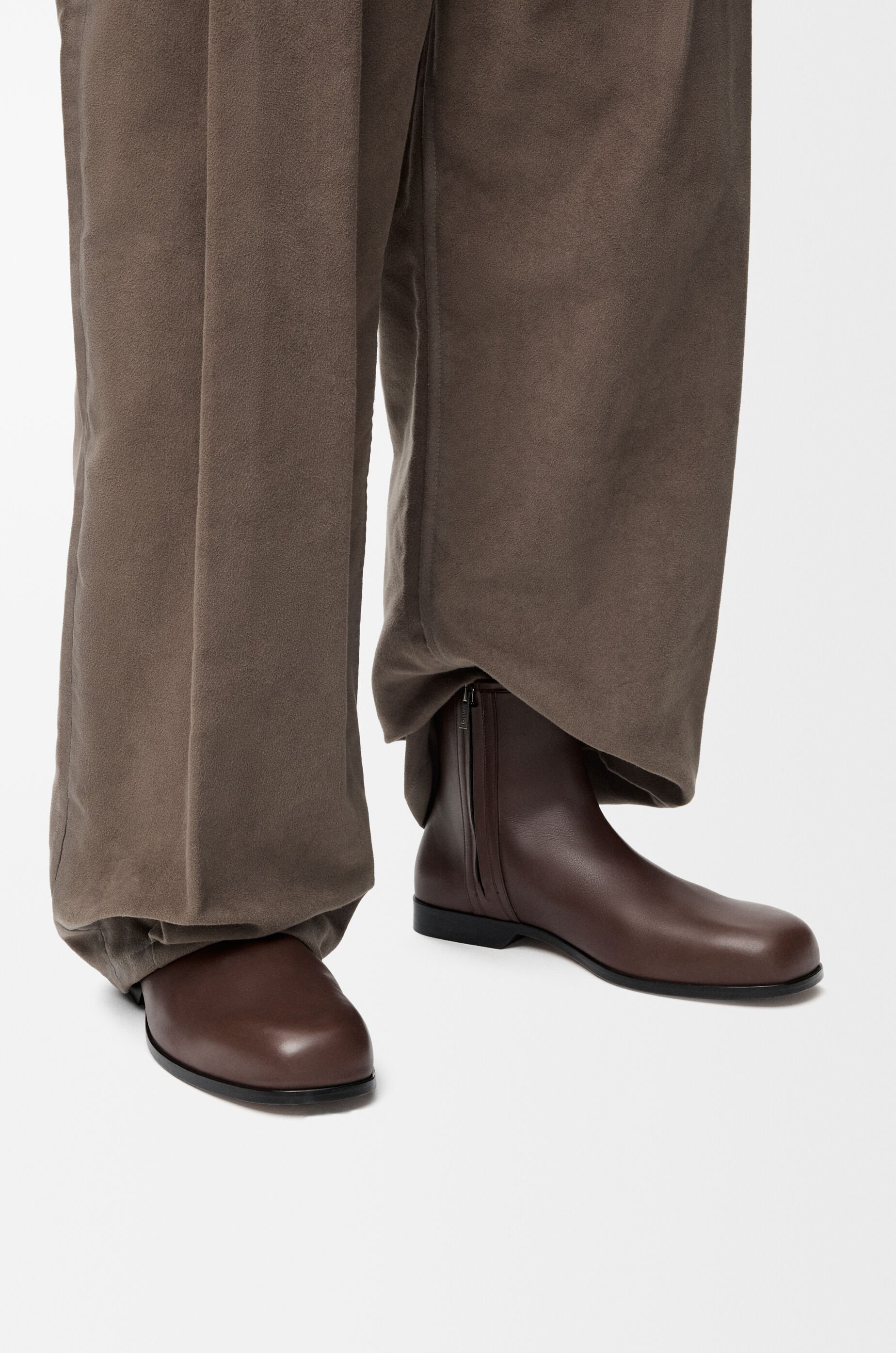 LOEWE Bobine ankle boot in smooth calfskin Cacao