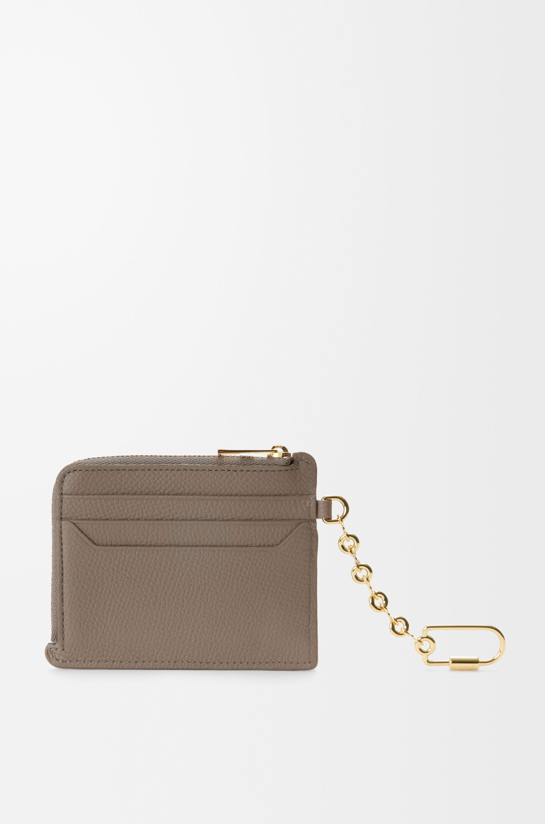 LOEWE Anagram square coin cardholder in pebble grained calfskin Taupe