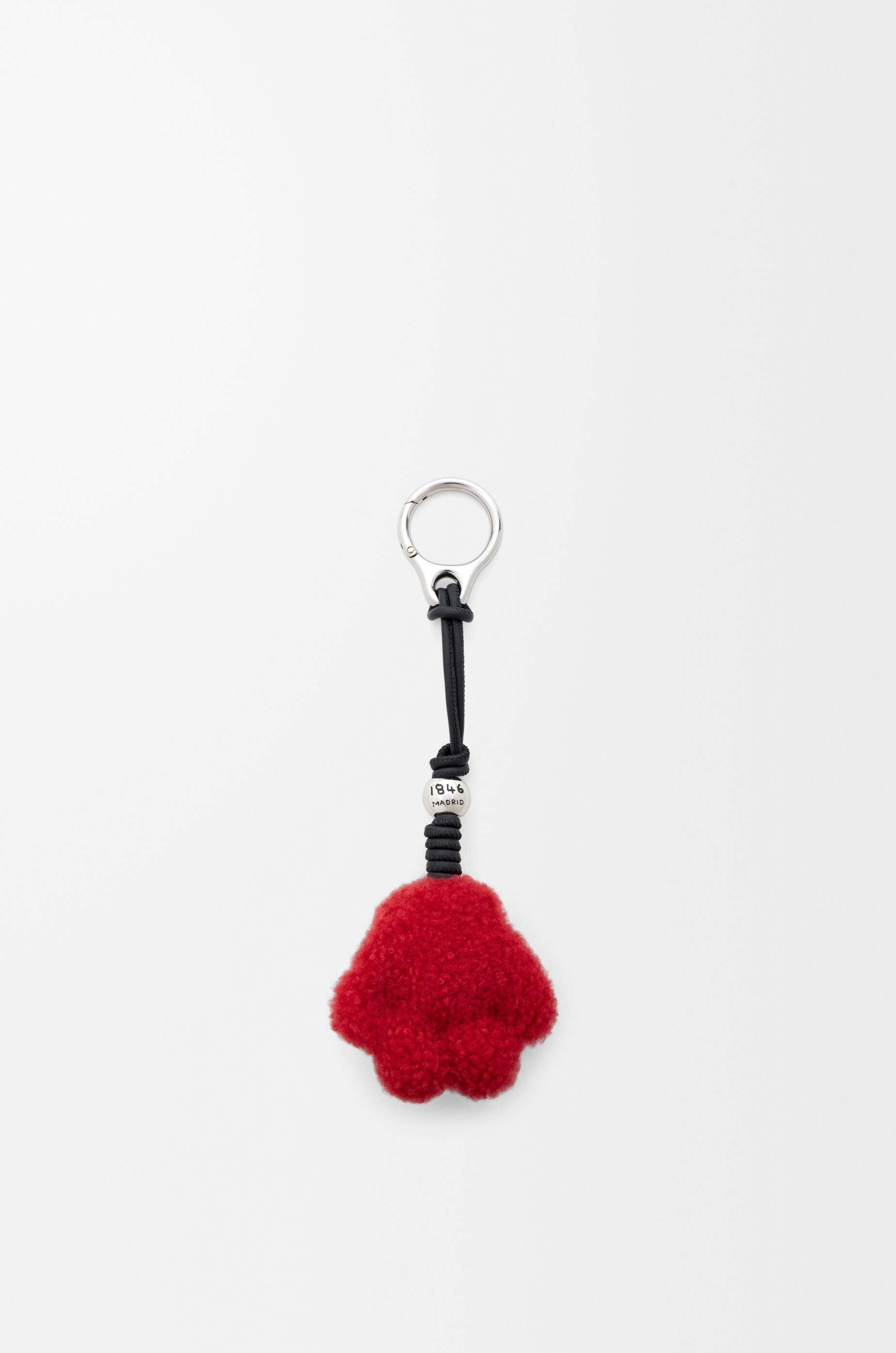 LOEWE Paw charm in shearling and calfskin Black/Red
