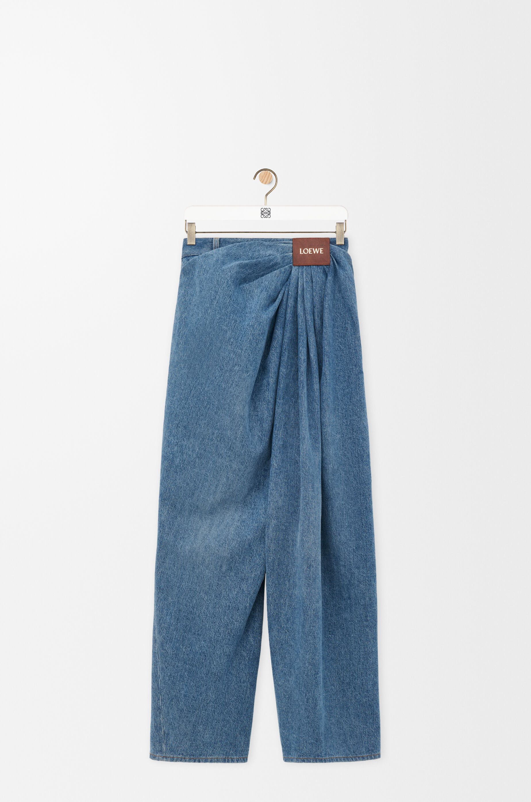 LOEWE Draped jeans in denim Indigo Blue