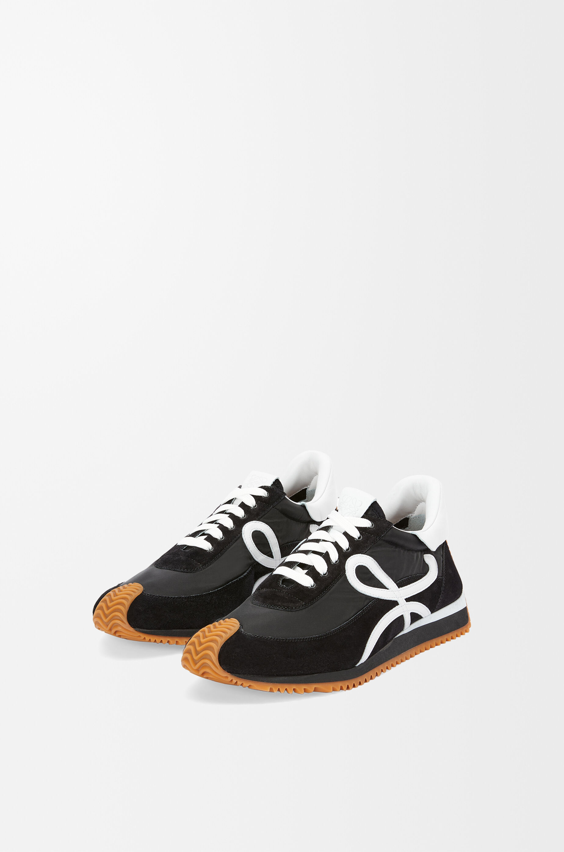 LOEWE Flow Runner in nylon and suede Black/White