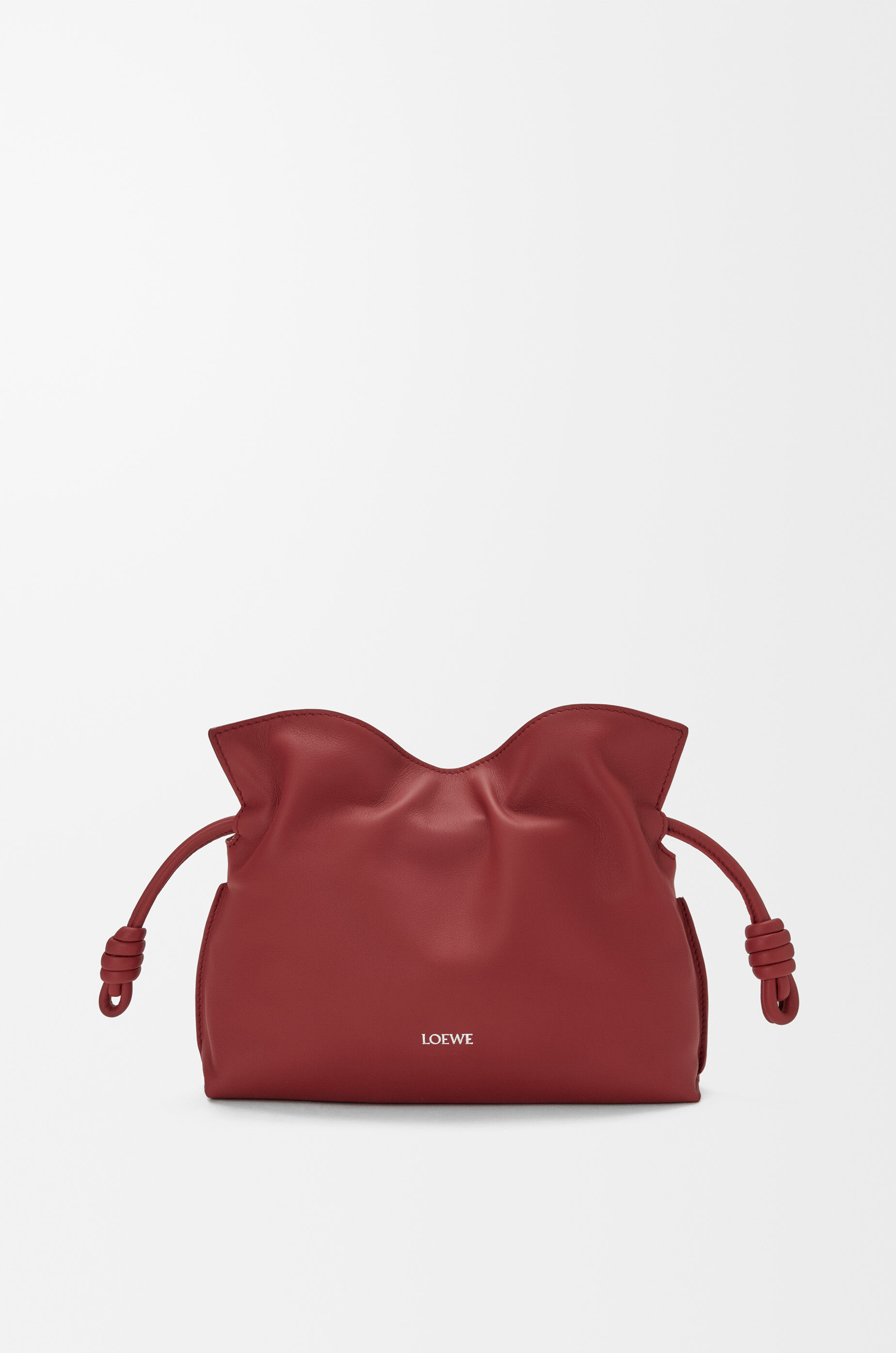 LOEWE Mini Flamenco clutch in nappa calfskin Burnt Red